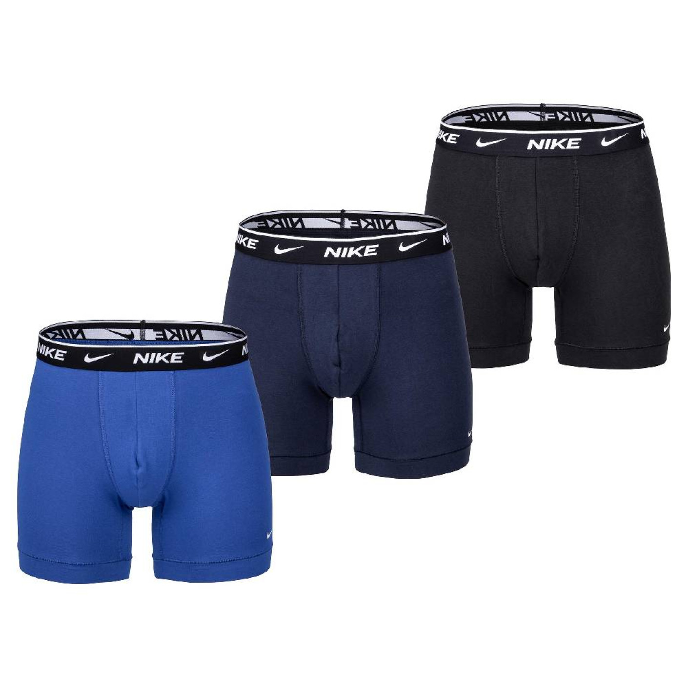 Nike Everyday Cotton Boxershort Brief 3-Pack Zwart Blauw Wit