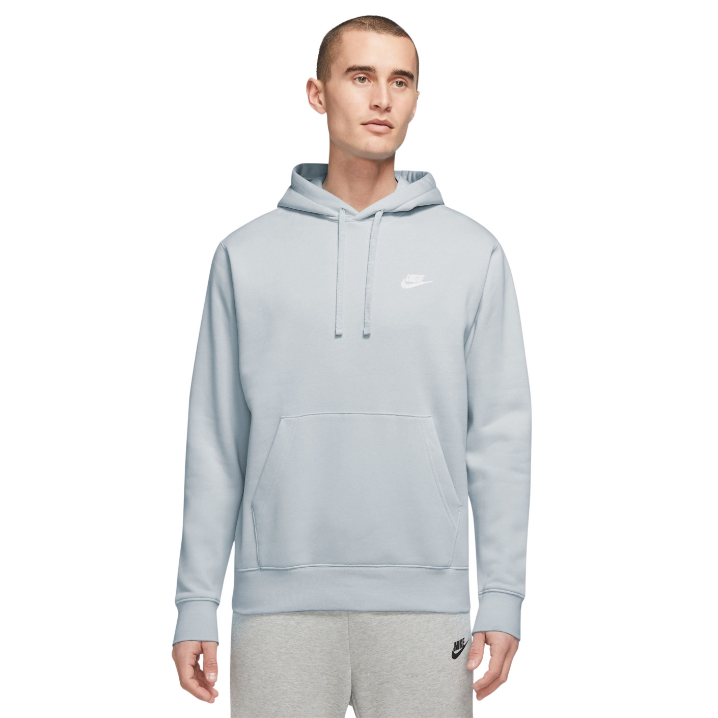 Nike Sportswear Club Hoodie Fleece Light Grey White