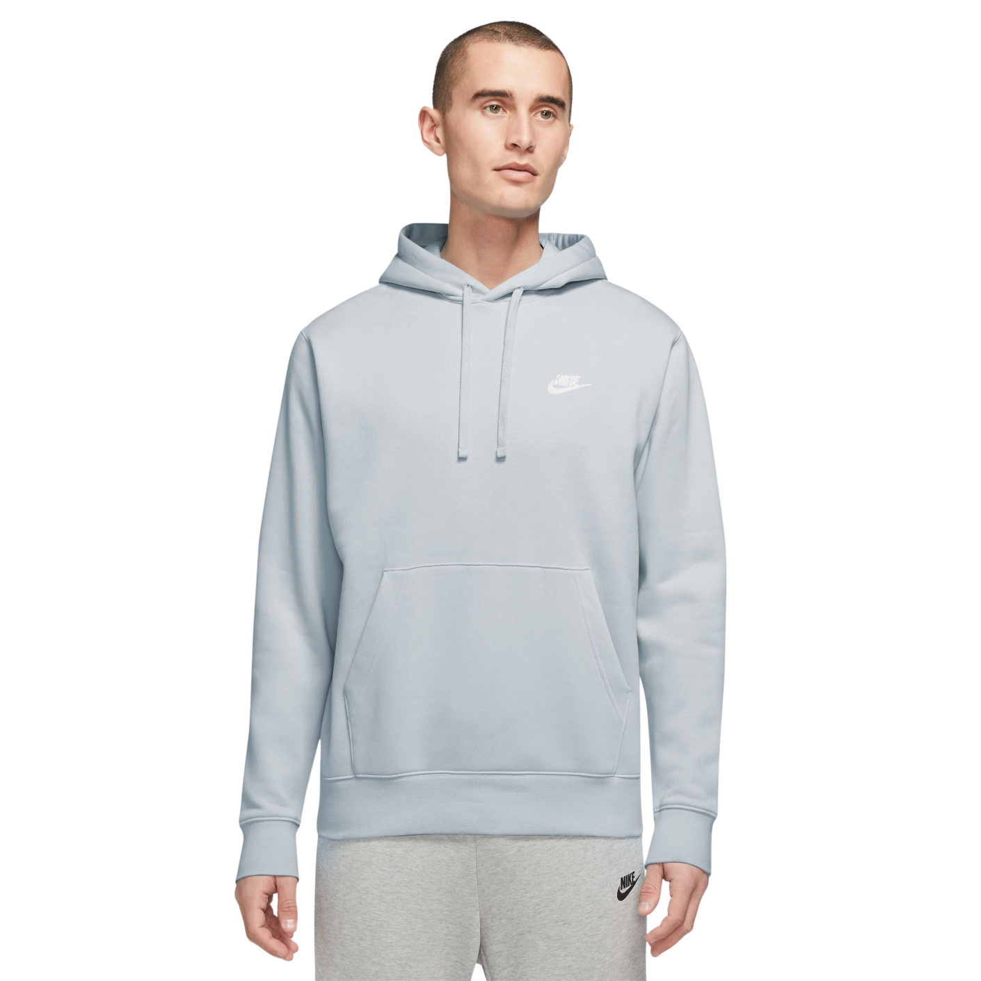 Nike Sportswear Club Hoodie Fleece Lichtgrijs Wit