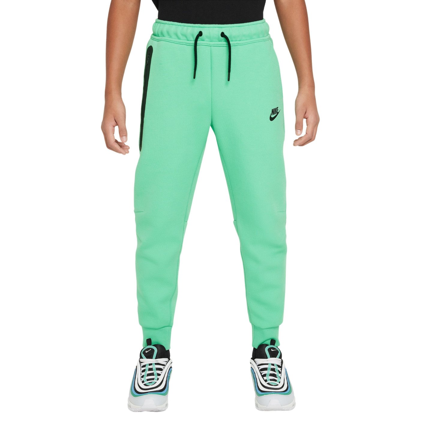 Nike Tech Fleece Sweat Pants Sportswear Kids Bright Green Black