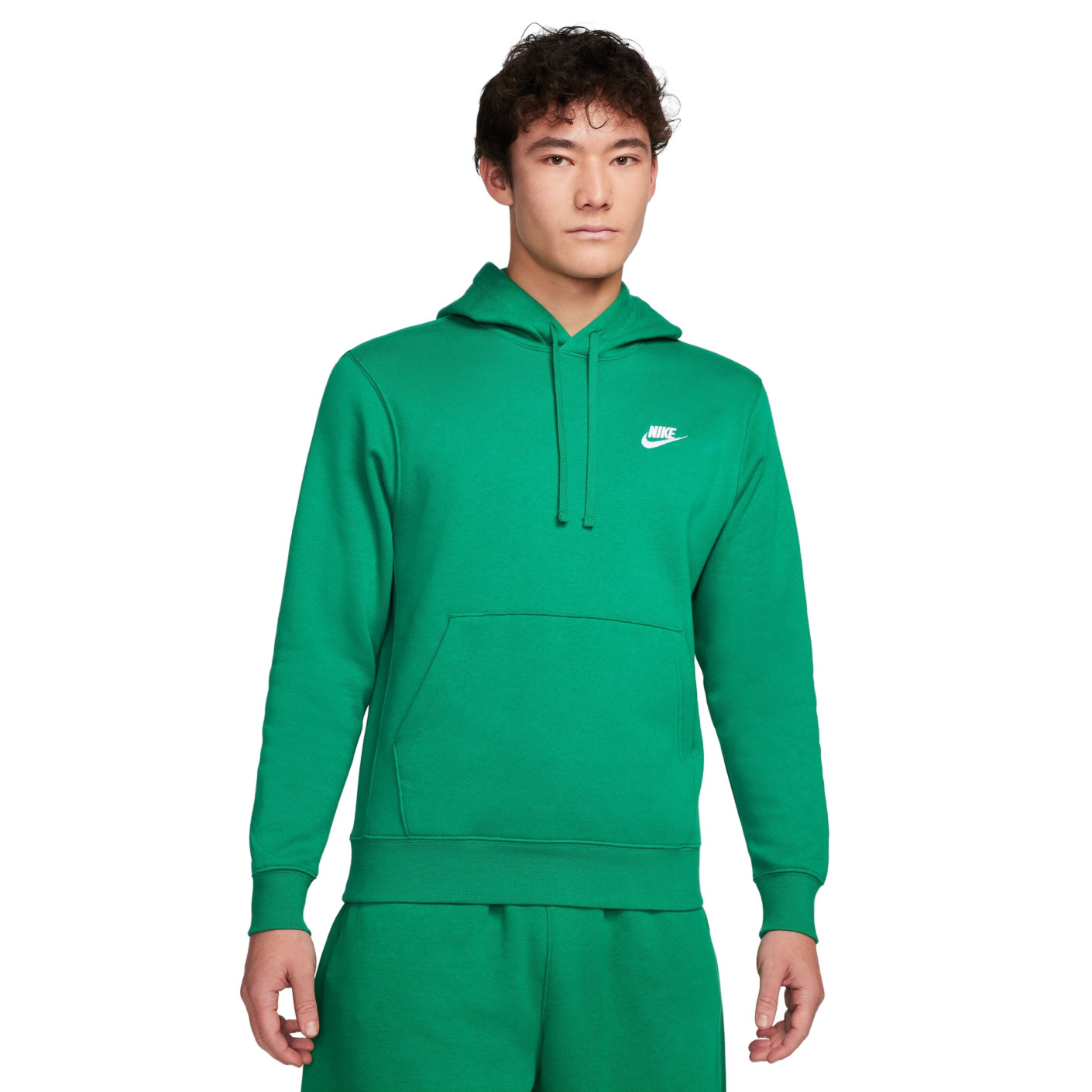 Nike Sportswear Club Hoodie Fleece Green White