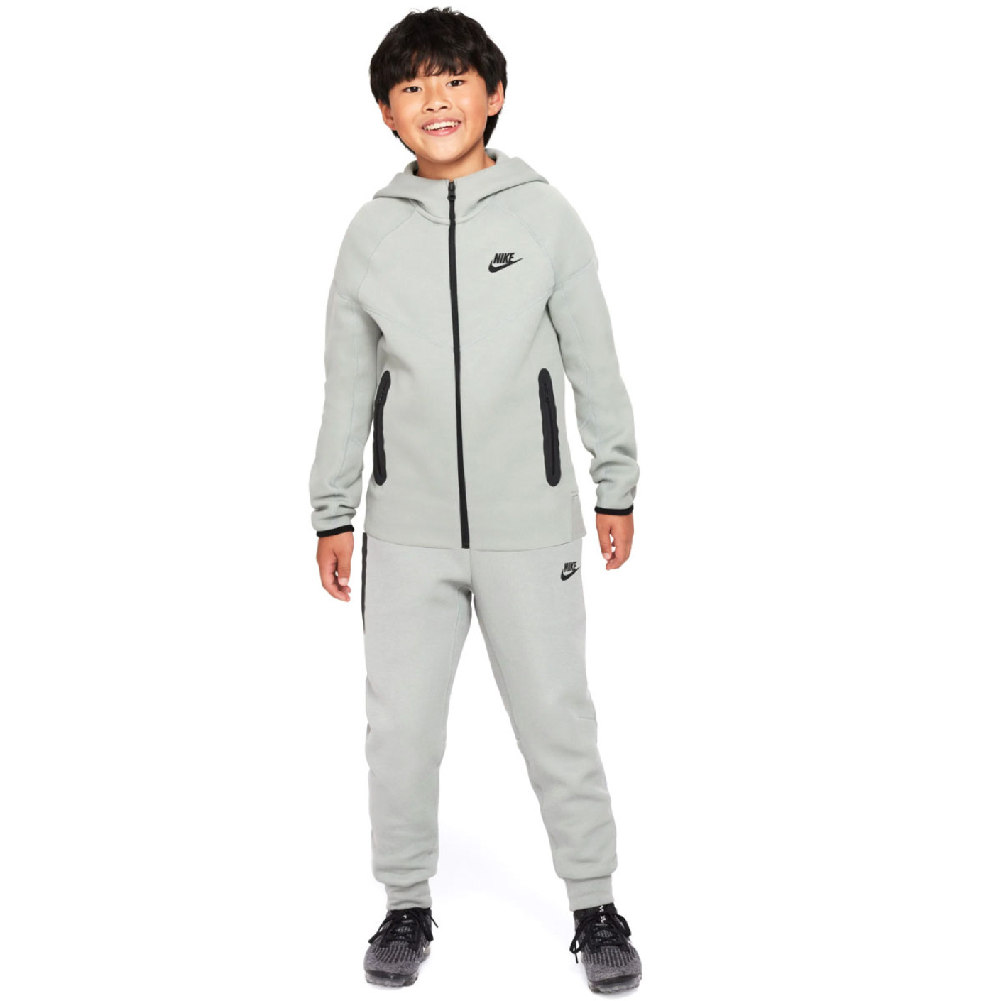 Nike Tech Fleece Trainingspak Sportswear Kids Grijs Zwart