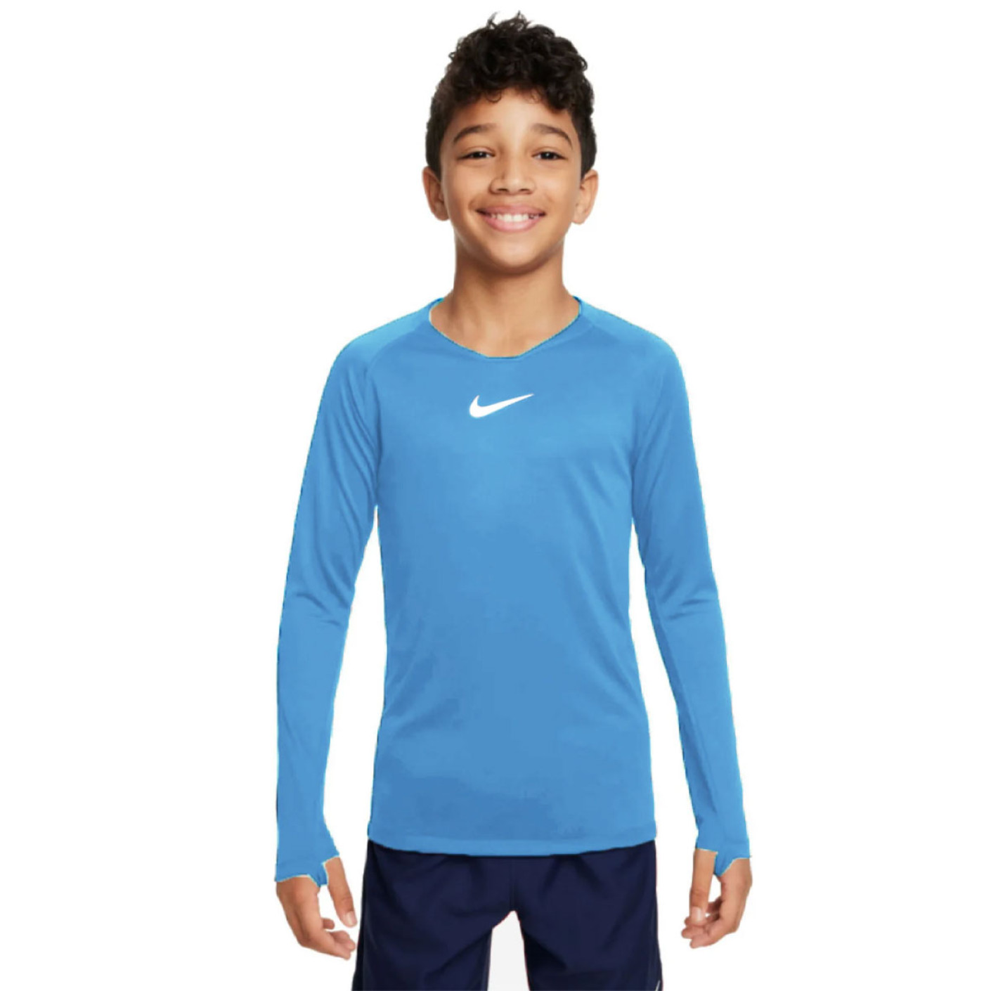 Nike Dri-FIT Park Long Sleeve Undershirt Kids Light Blue White