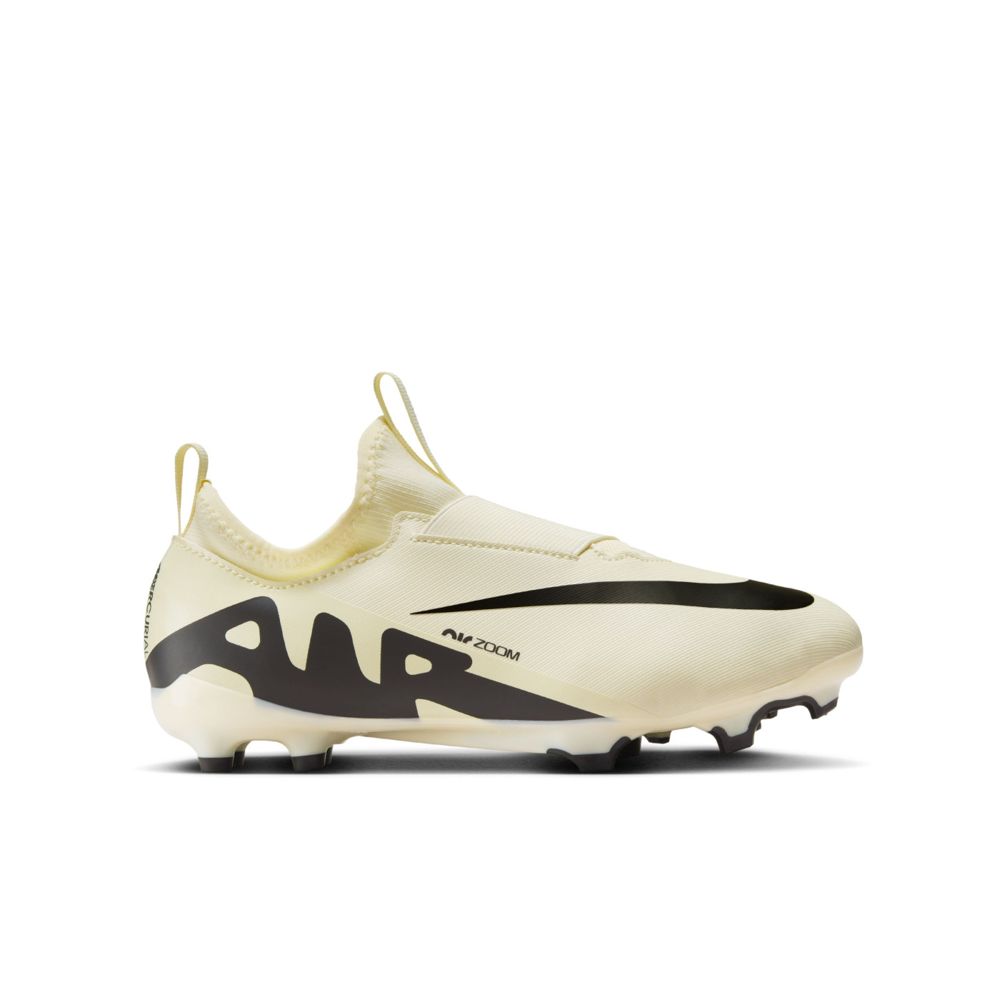 Nike Zoom Mercurial Vapor 15 Academy Laceless Grass/Artificial Grass Football Shoes (MG) Kids Yellow Black