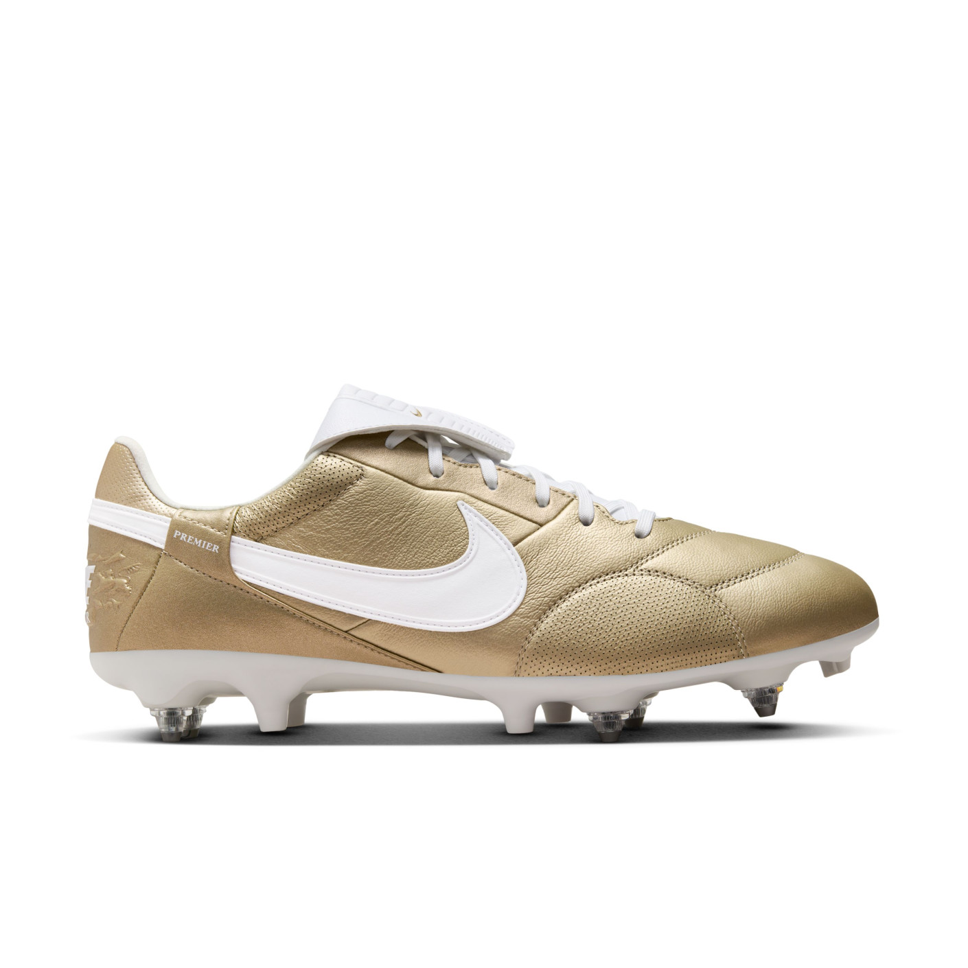 Nike Premier III Iron Nop Football Shoes (SG) Anti-Clog Gold White