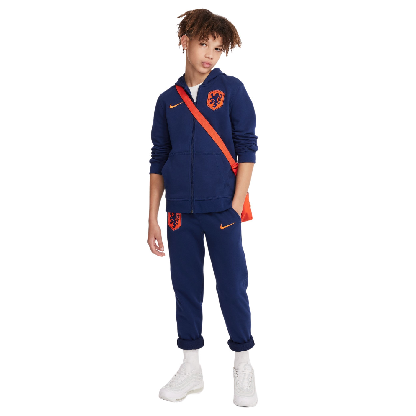 Nike blue and orange tracksuit top