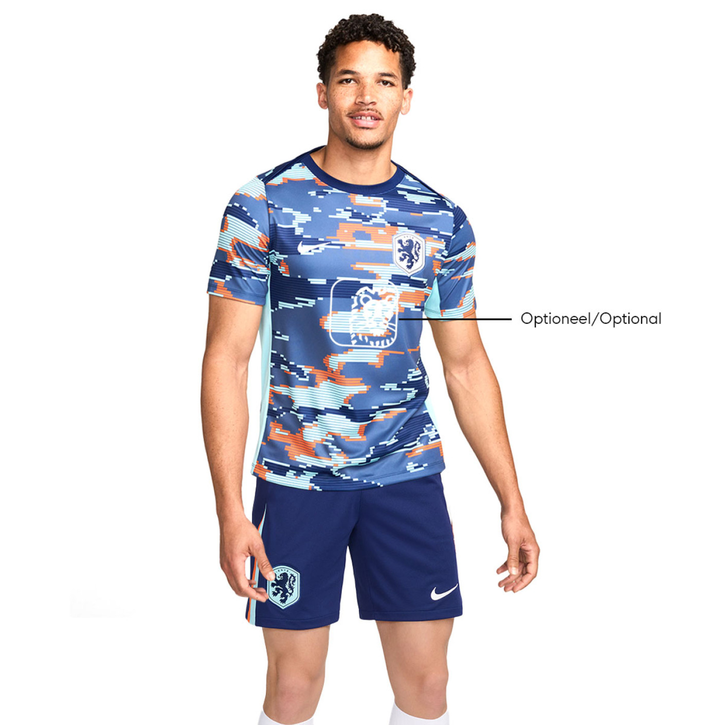 Nike Nederlands Elftal Pre-Match Trainingstenue 2024-2026 Blauw Wit