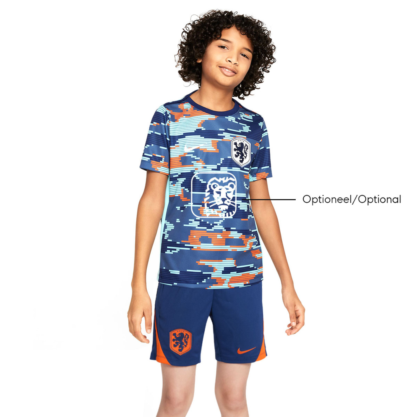 Nike Nederlands Elftal Pre-Match Trainingsset 2024-2026 Kids Blauw Oranje Wit