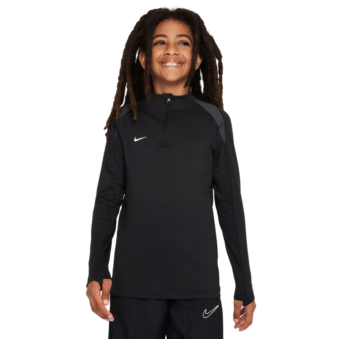 Nike Dri-FIT Strike 1/4-Zip Training sweater Kids Black Dark Grey White