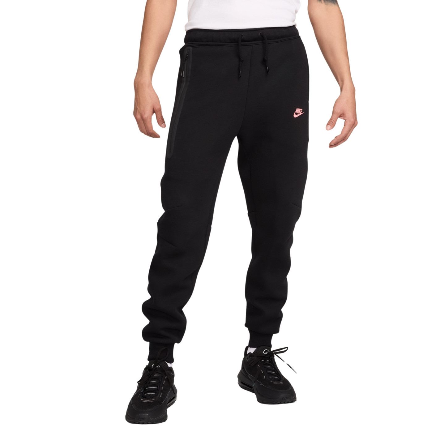 Nike Tech Fleece Sweat Pants Sportswear Black Pink Dark Grey