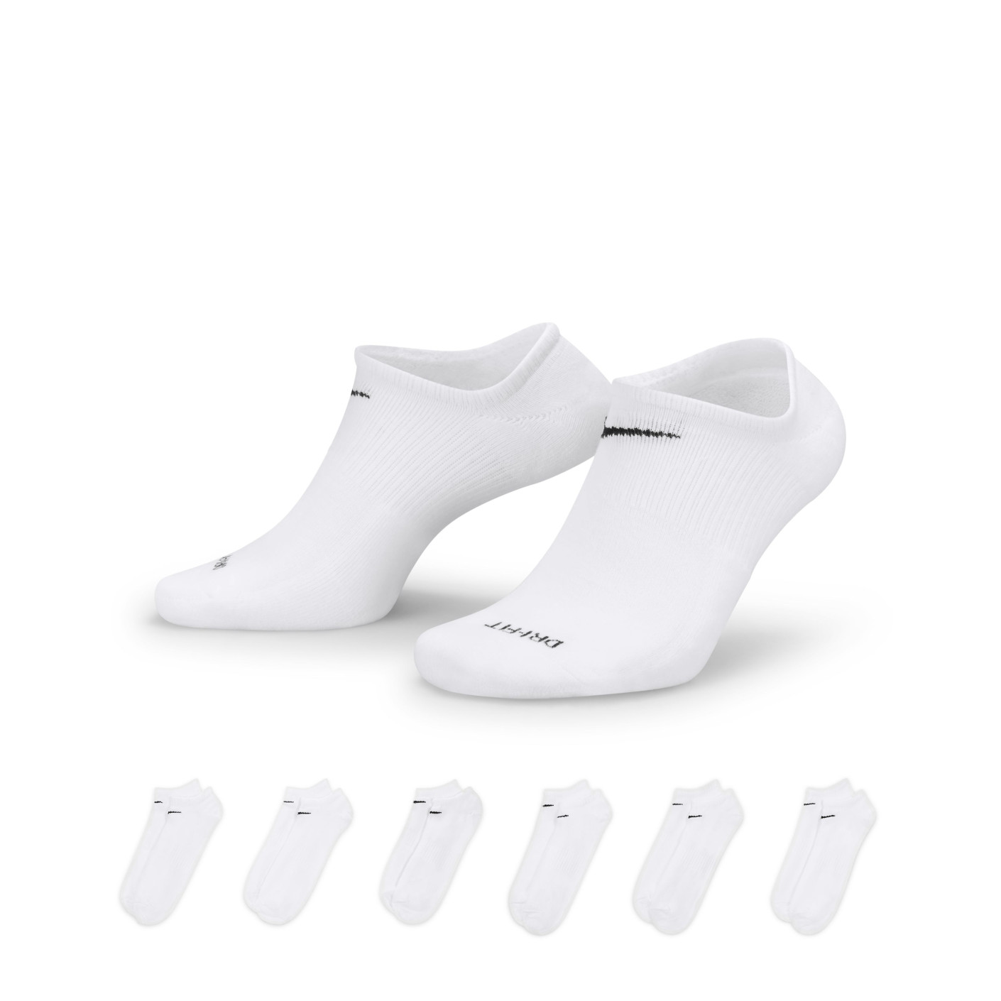Nike Everyday Lightweight Short Sports Socks 6-Pack White