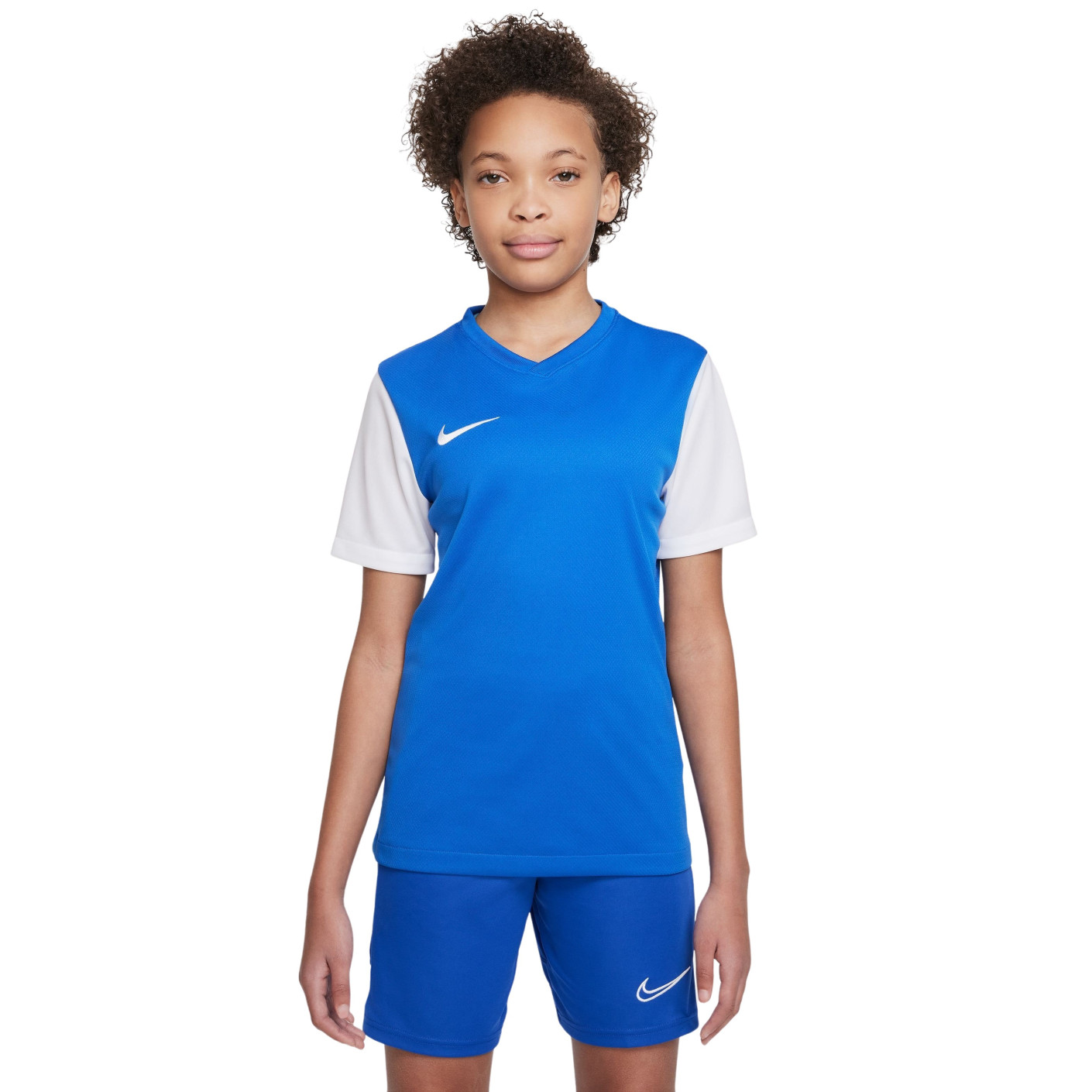 Nike Tiempo Premier II Kids Blue White Football Shirt
