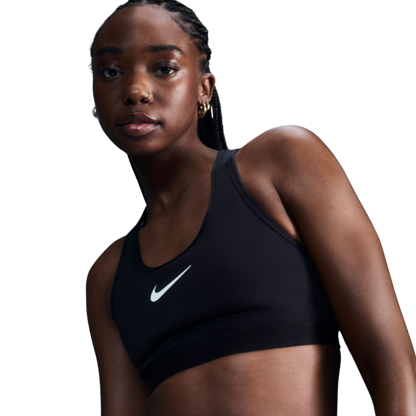 Nike Swoosh High Support Women s Sports Bra Black Grey White KNVBshop