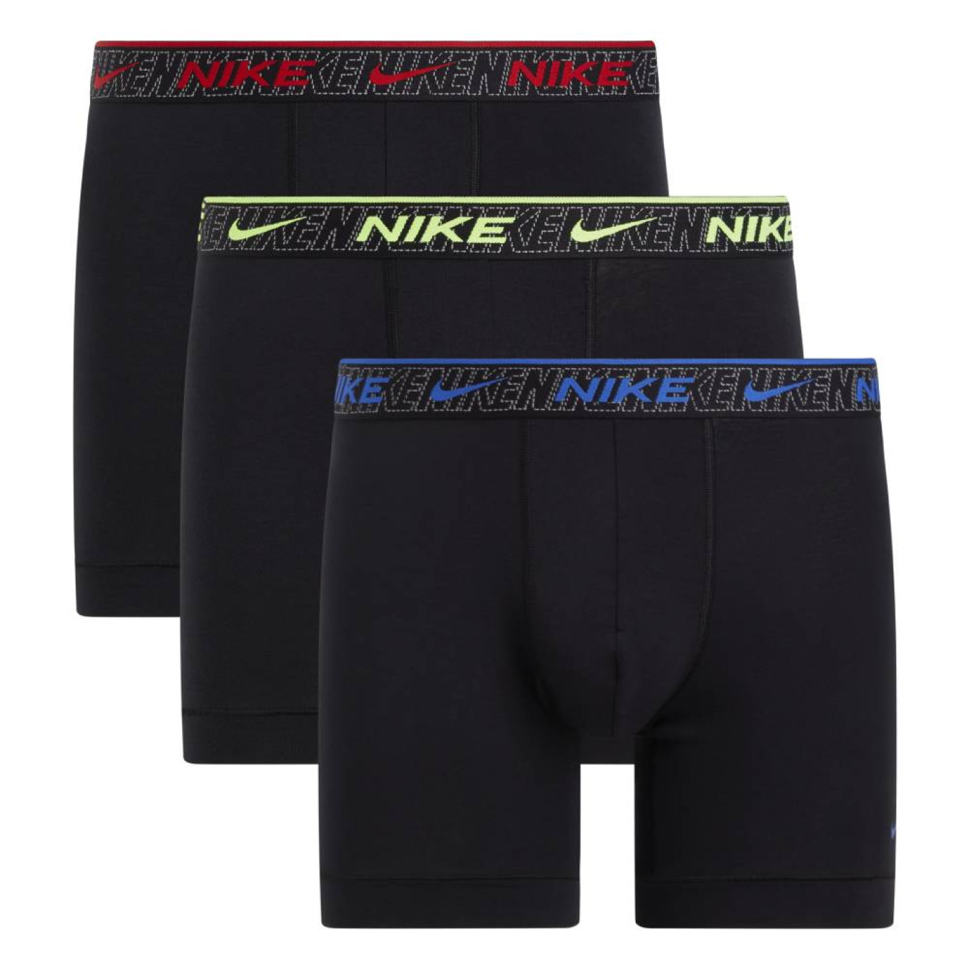 Nike Everyday Cotton Boxershort Brief 3-Pack Zwart Blauw Geel Rood