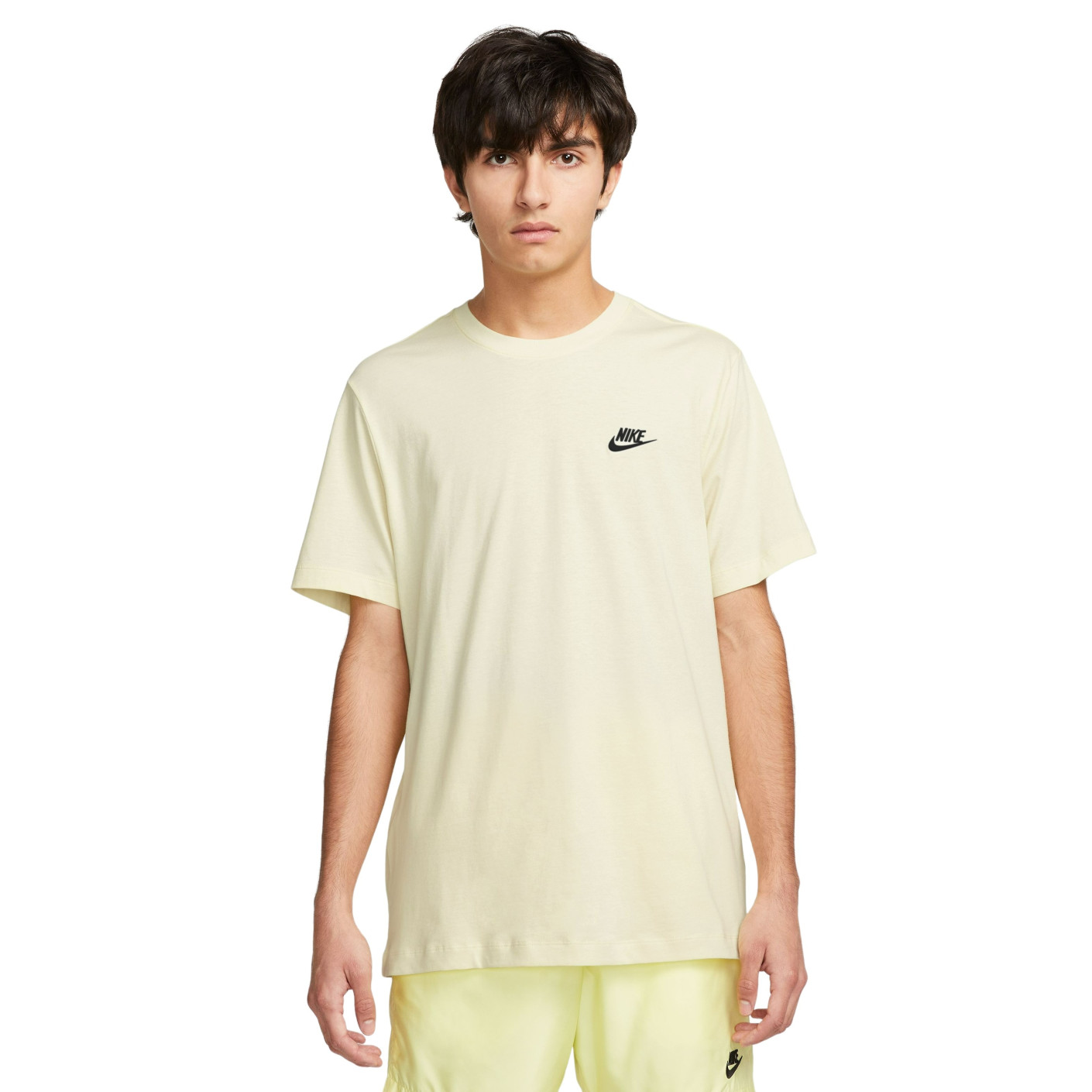 Nike Club Sportswear T-Shirt Lichtgeel Zwart