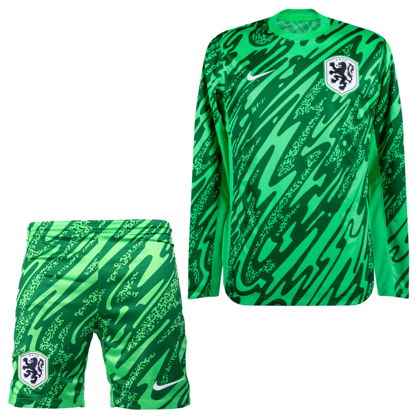 Nike Dutch Team Long Sleeve Goalkeeper Kit 2024-2026 Kids Green