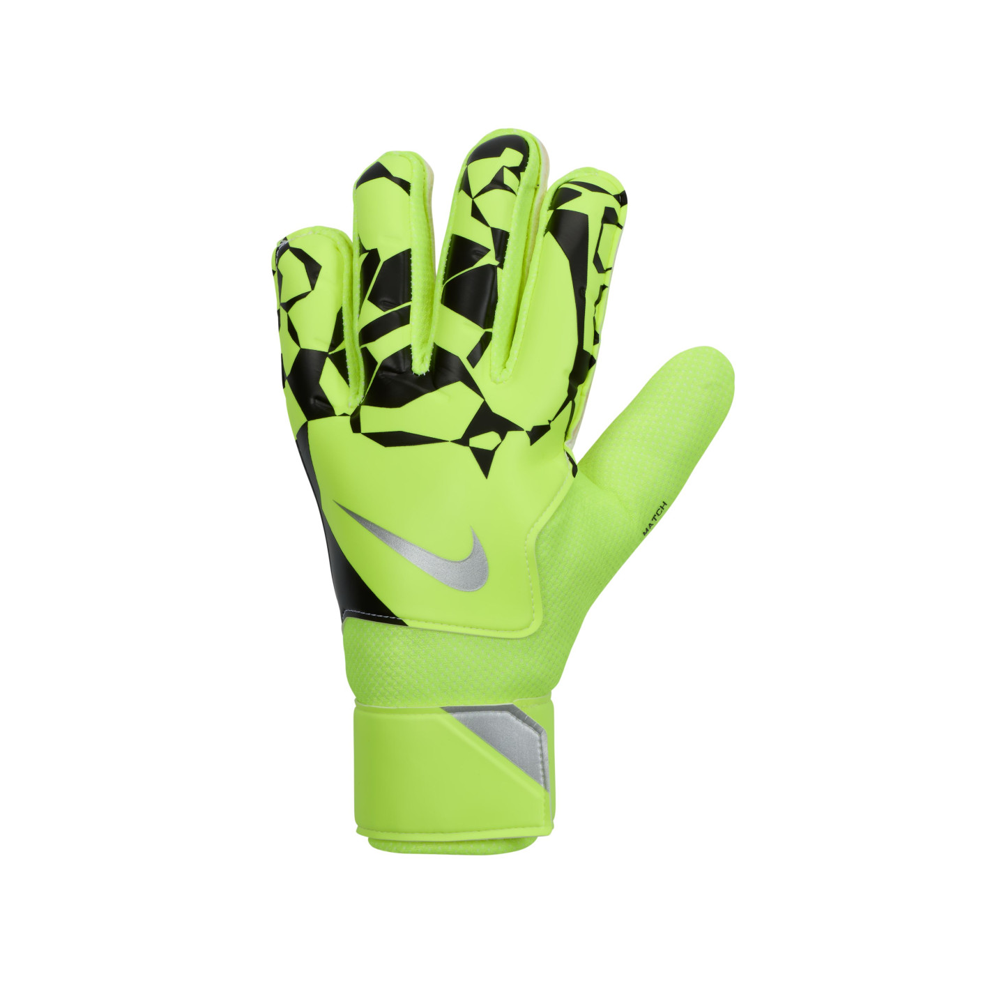Nike Goalkeeper Gloves Match Neon Yellow Black Silver
