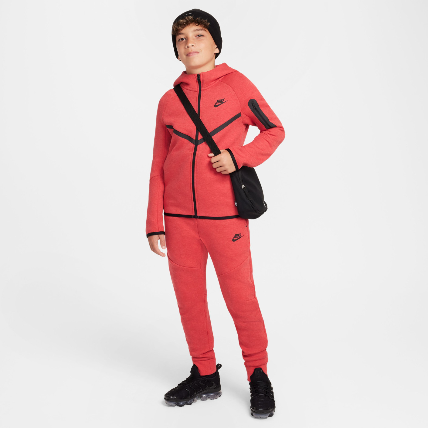 Nike Tech Fleece Tracksuit Sportswear Kids Red Black KNVBshop