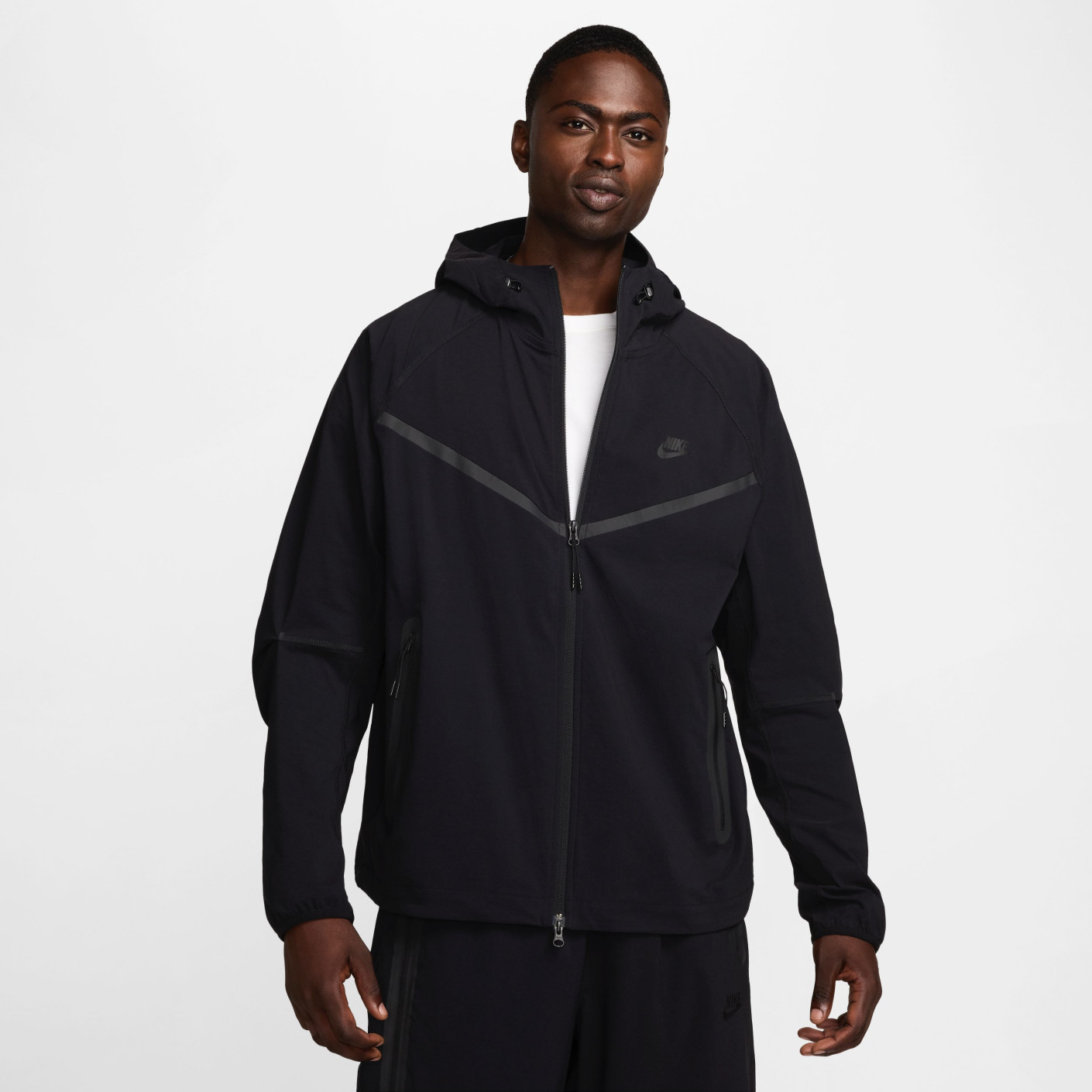 nike woven tracksuit set in black