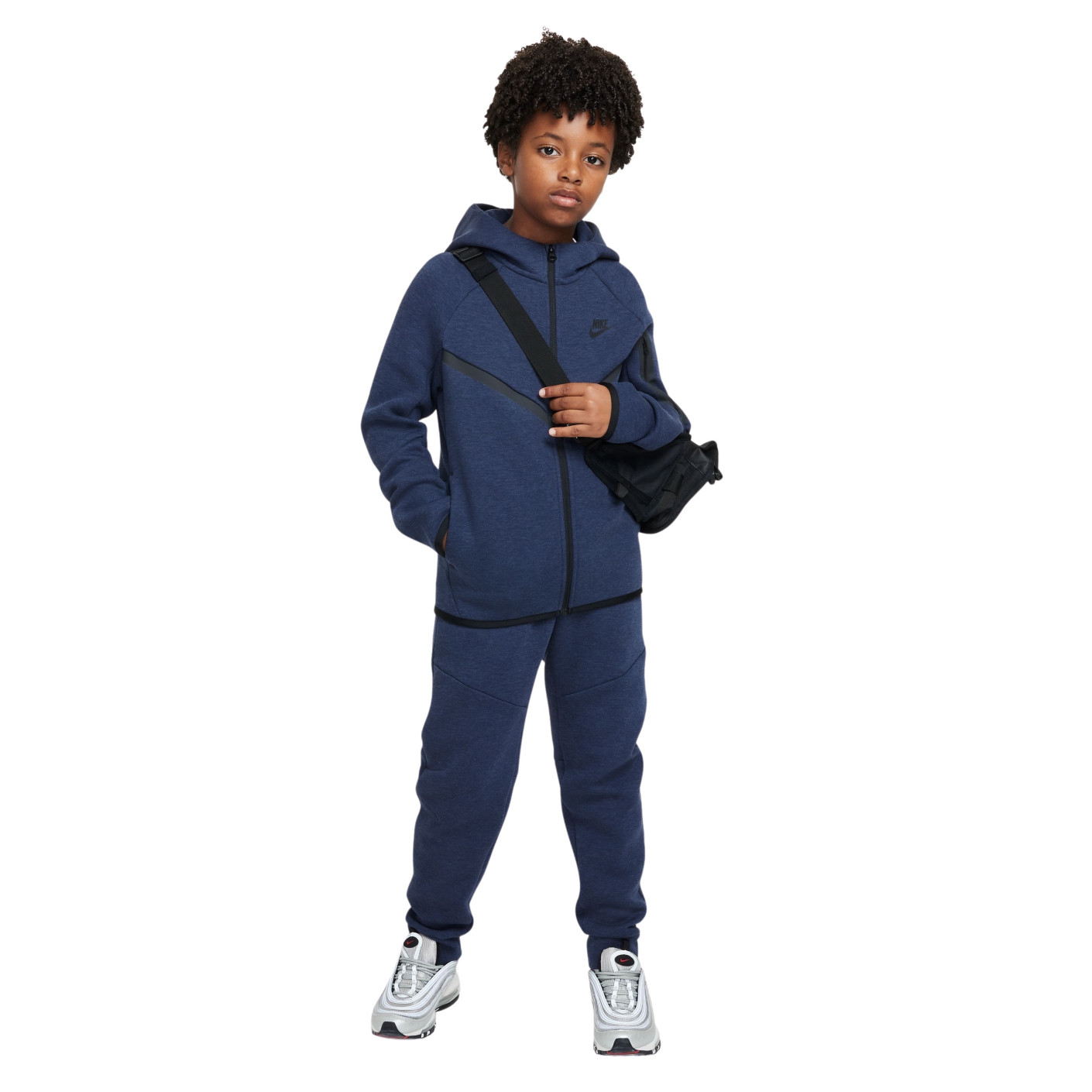 Nike Tech Fleece Trainingspak Kids Sportswear Donkerblauw Zwart