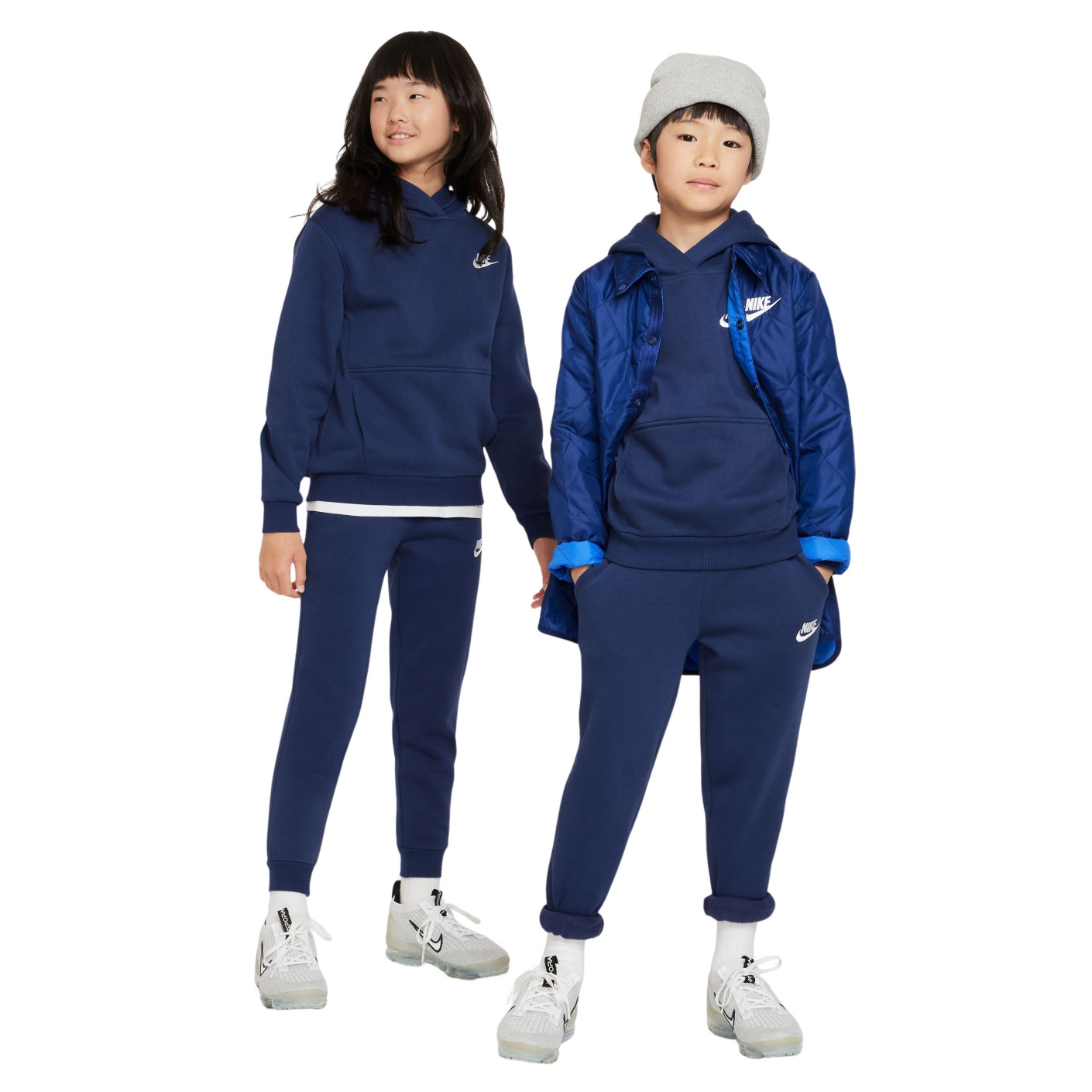 Nike Sportswear Club Hoodie Fleece Trainingspak Kids Donkerblauw Wit