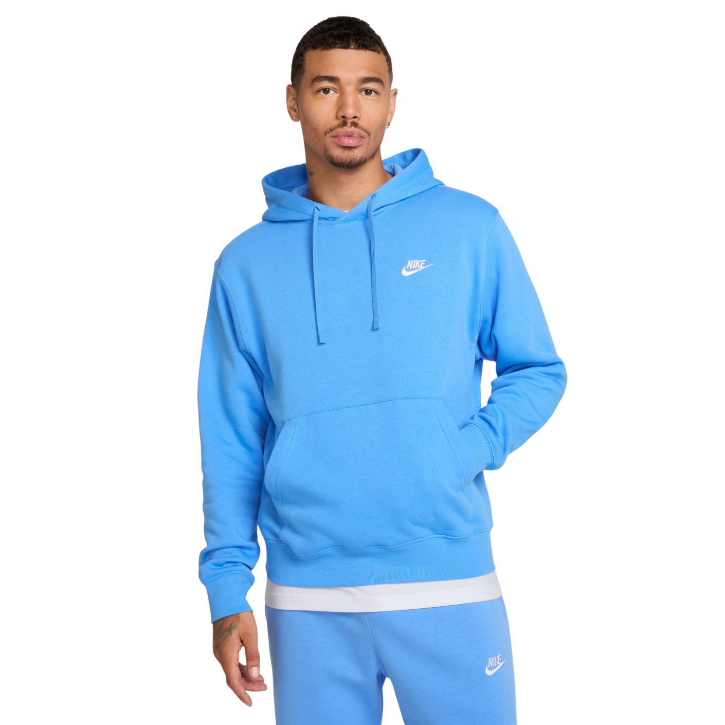 Nike Sportswear Club Hoodie Fleece Blue White