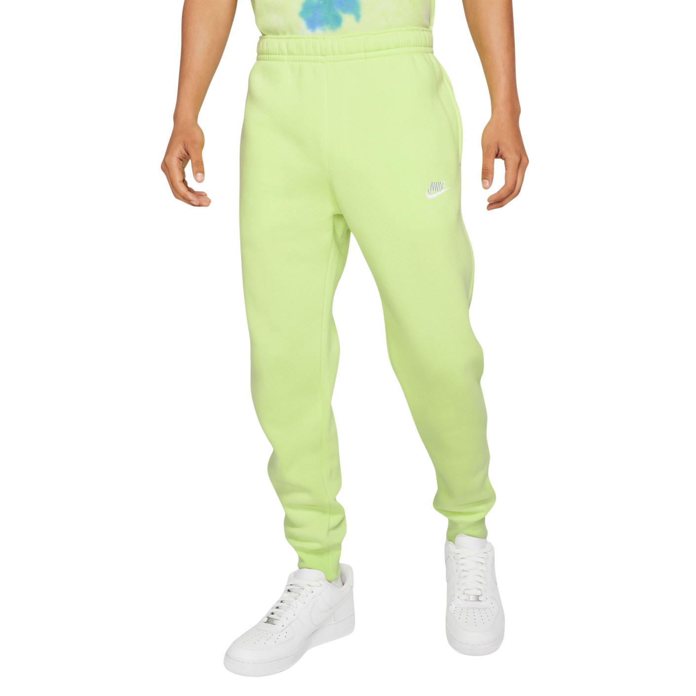 Nike Sportswear Club Joggingbroek Fleece Lichtgroen Wit Wit