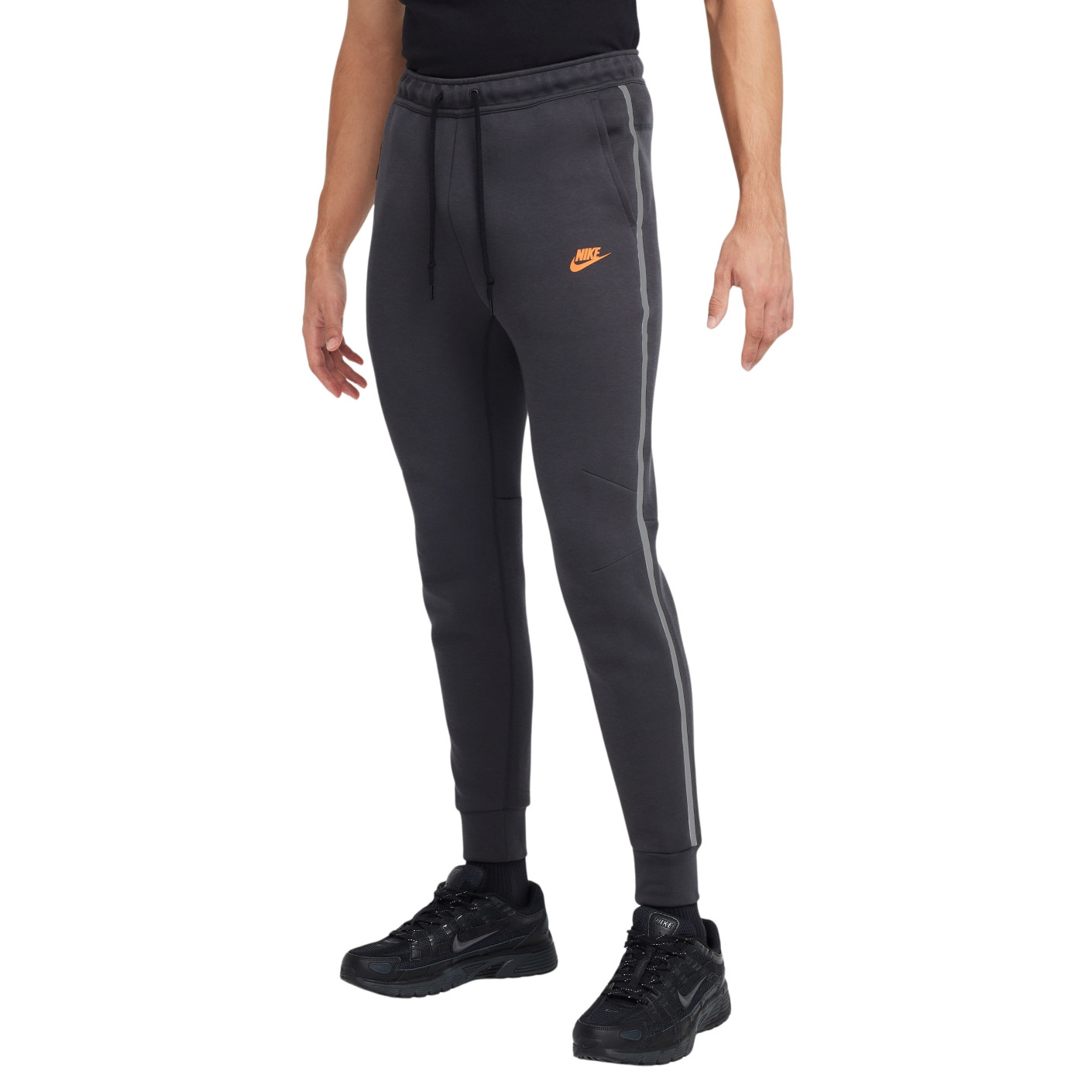 Nike tech fleece pants grey and black discount