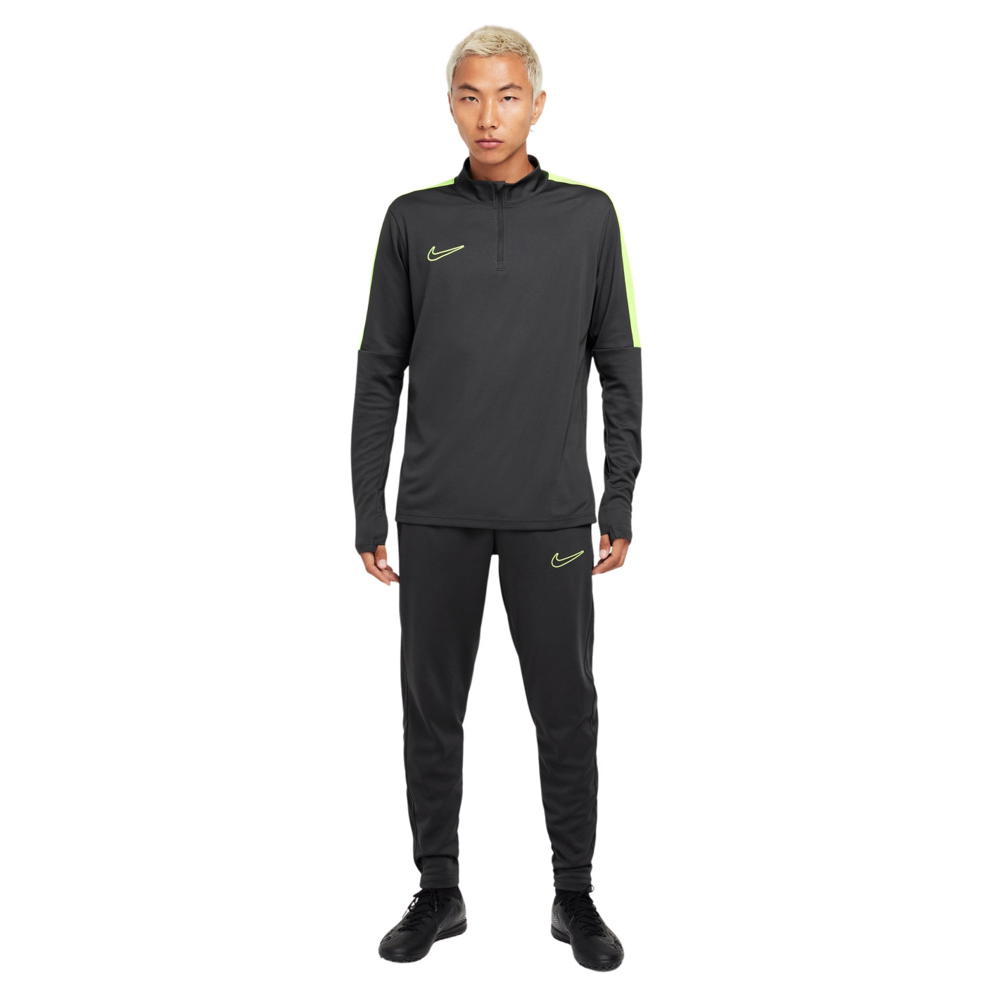 Nike Academy 23 1/4-Zip Tracksuit Dark Grey Light Green - KNVBshop.nl