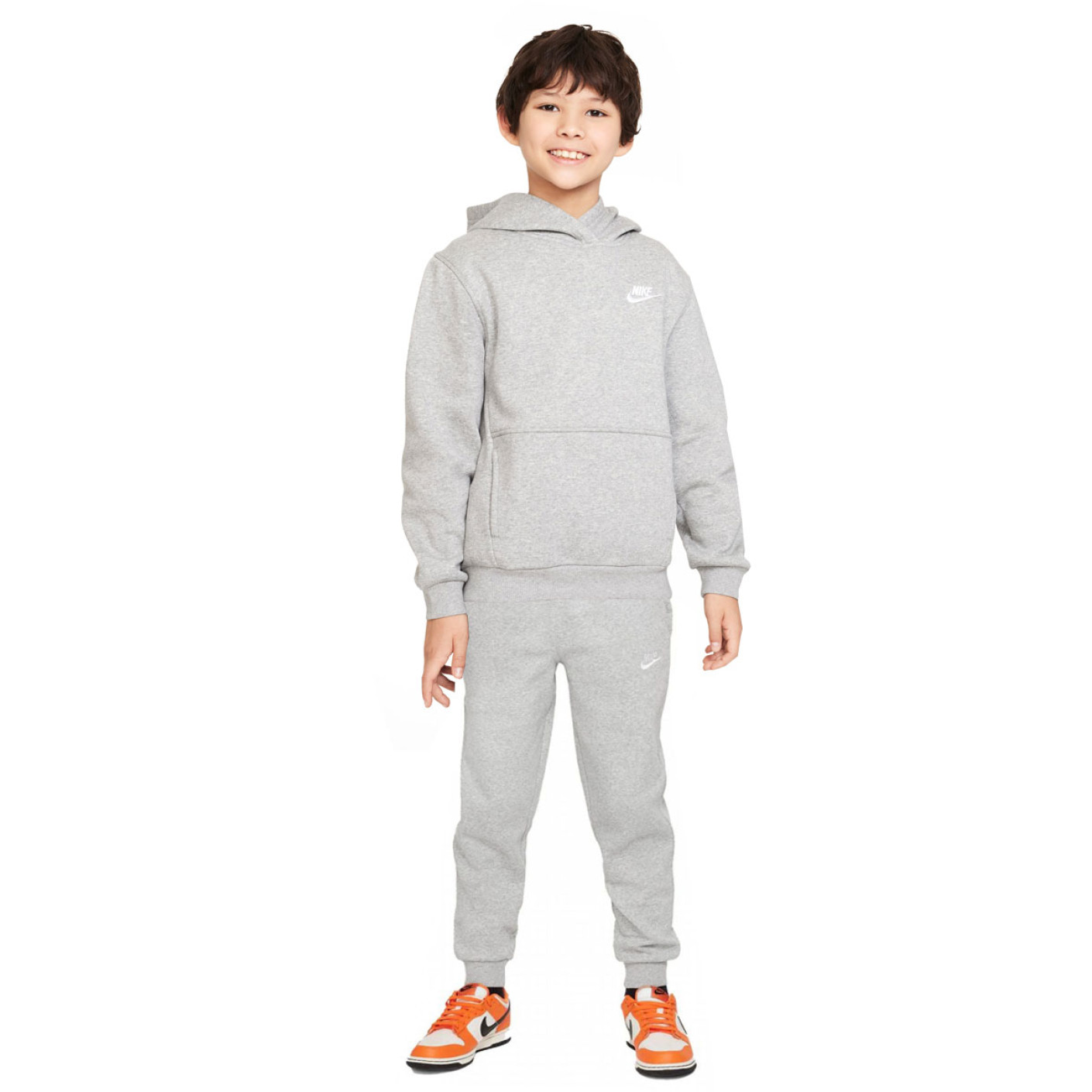 Nike Sportswear Club Fleece Hoodie Trainingspak Kids Lichtgrijs Wit