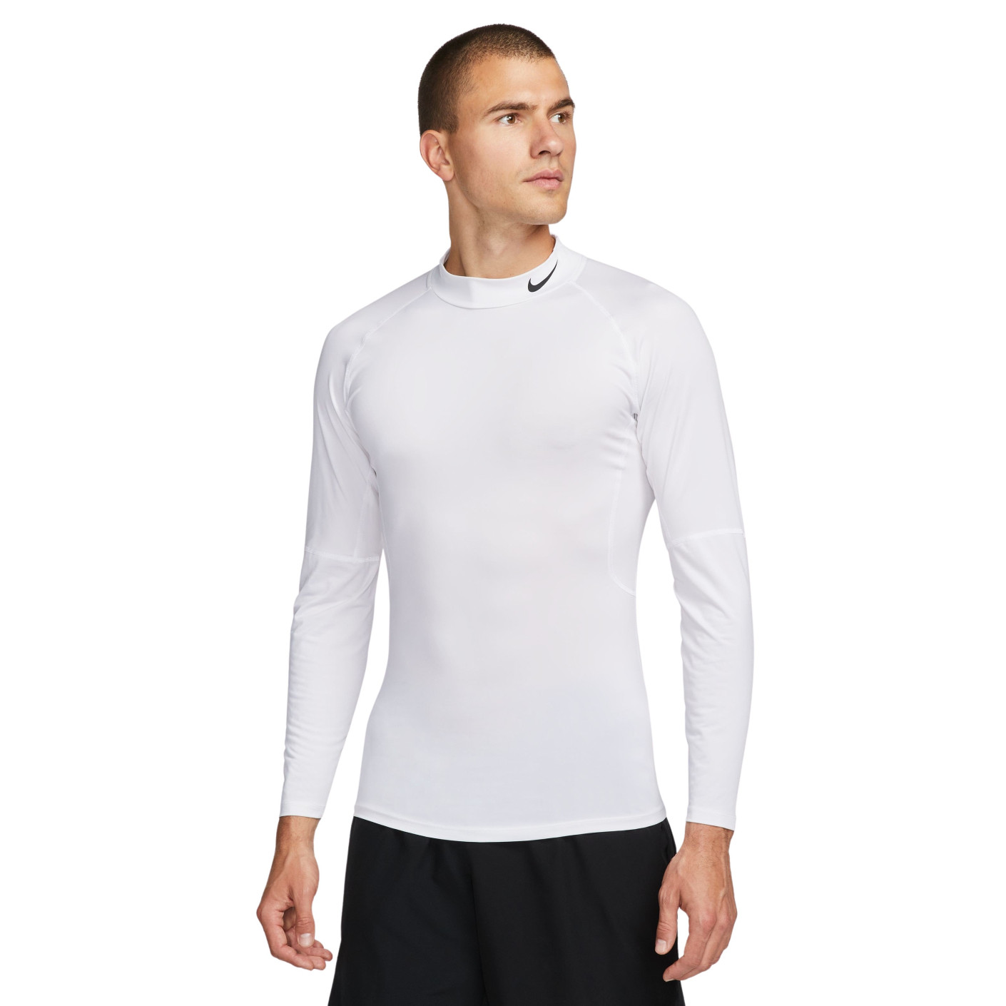 Nike Pro Base Layer Long Sleeve High Neck White Black
