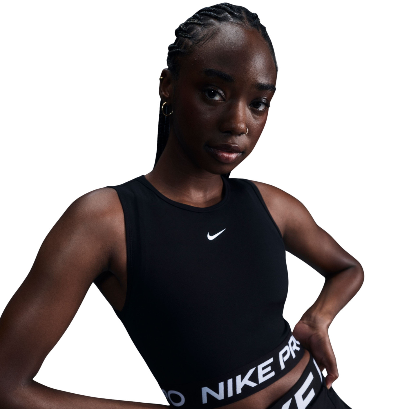 Nike Tanktop Pro Dames Zwart Wit