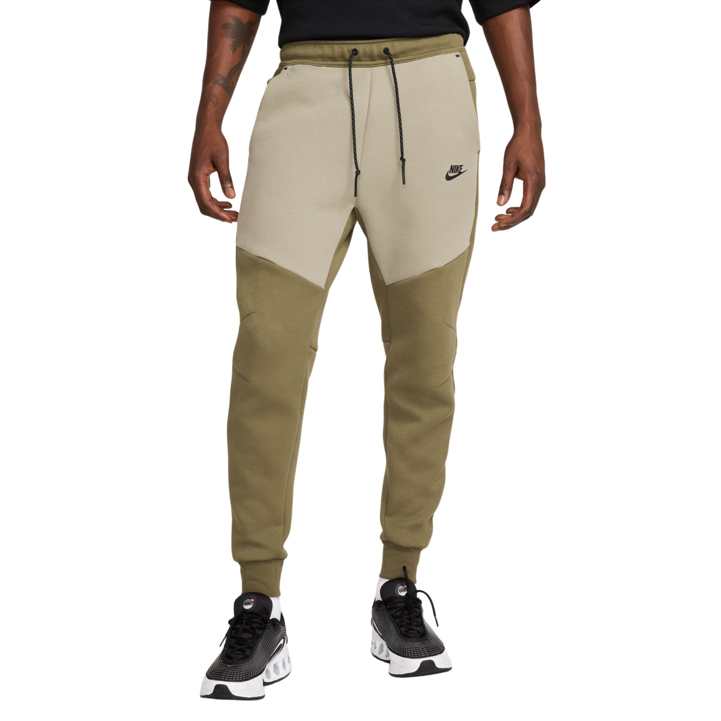 Nike Tech Fleece Joggingbroek Sportswear Olijfgroen Grijs Zwart