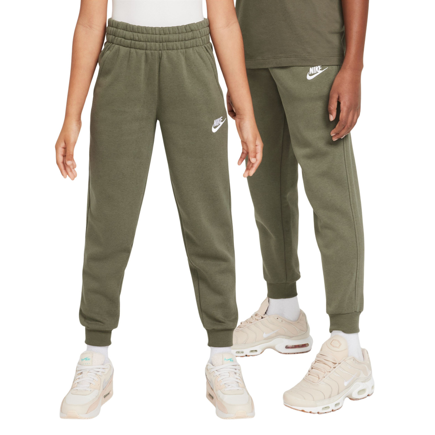 Nike Sportswear Club Joggingbroek Fleece Kids Olijfgroen Wit