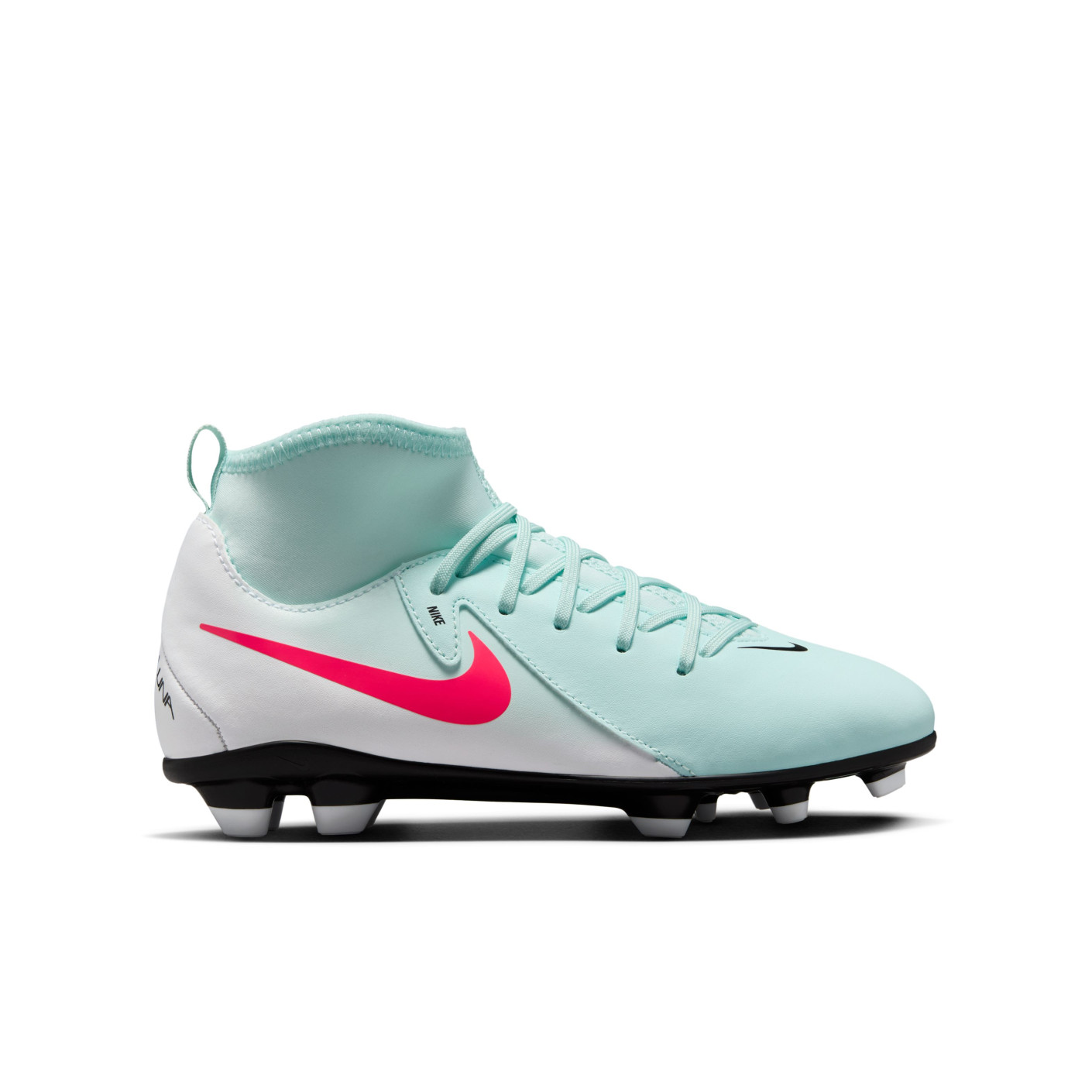 Nike Phantom Luna Club II Gras / Kunstgras Voetbalschoenen (MG) Kids Mintgroen Rood Zwart