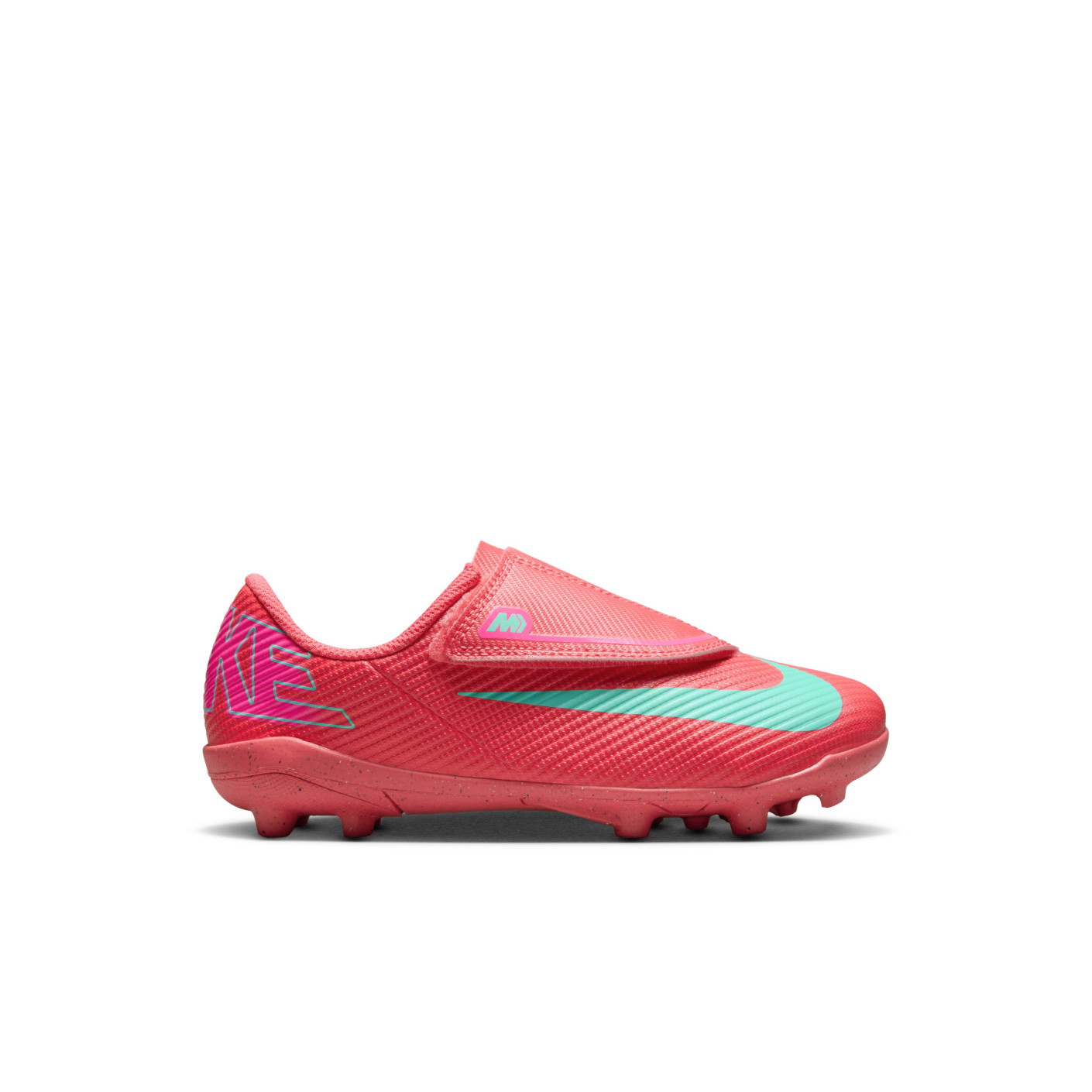 Nike Mercurial Vapor Club 16 Grass/Artificial Grass Football Shoes (MG) Toddlers Red Turquoise Pink