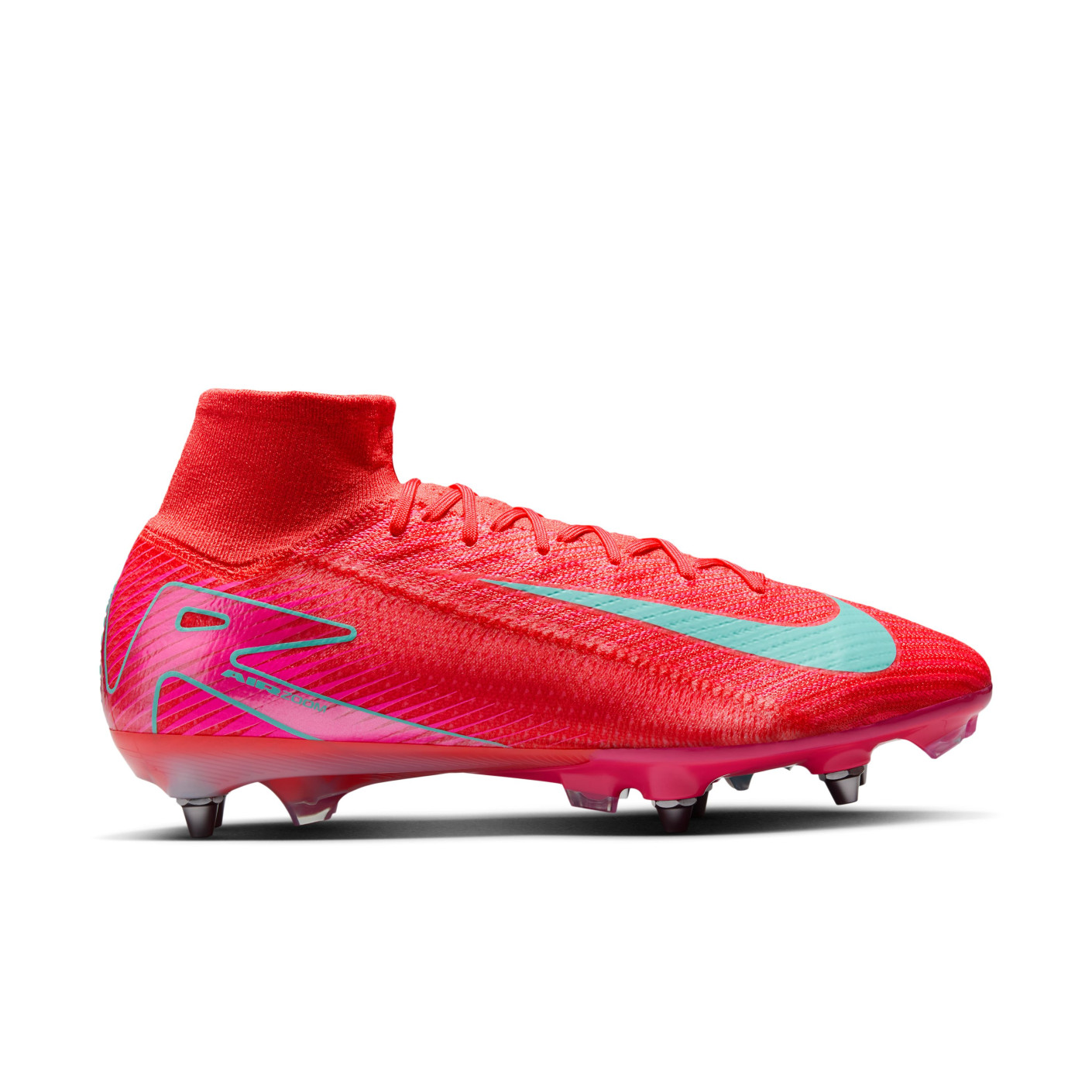 Nike Zoom Mercurial Superfly Elite 10 IJzeren-Nop Voetbalschoenen (SG) Rood Turquoise Roze
