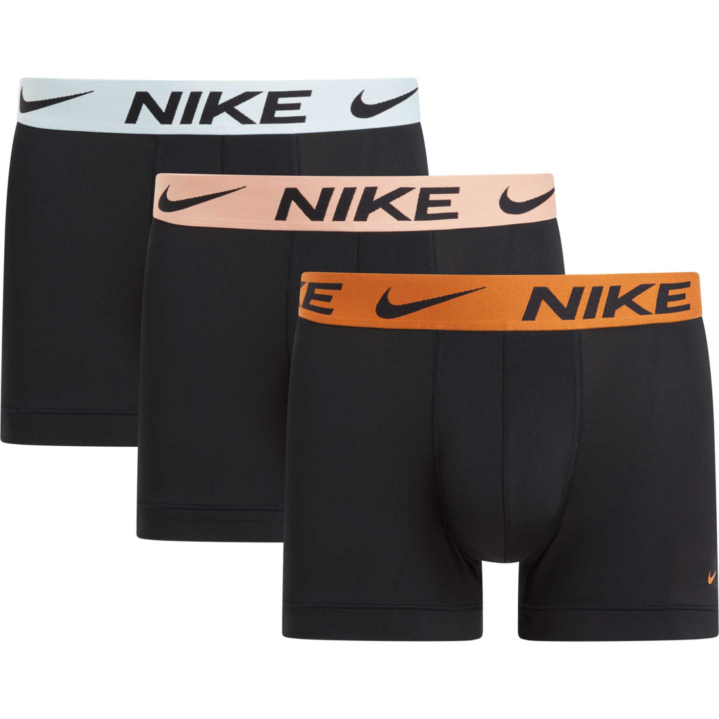 Nike Dri-FIT Ultra Stretch Boxer Shorts Micro 3-Pack Black Orange Light Pink Light Blue