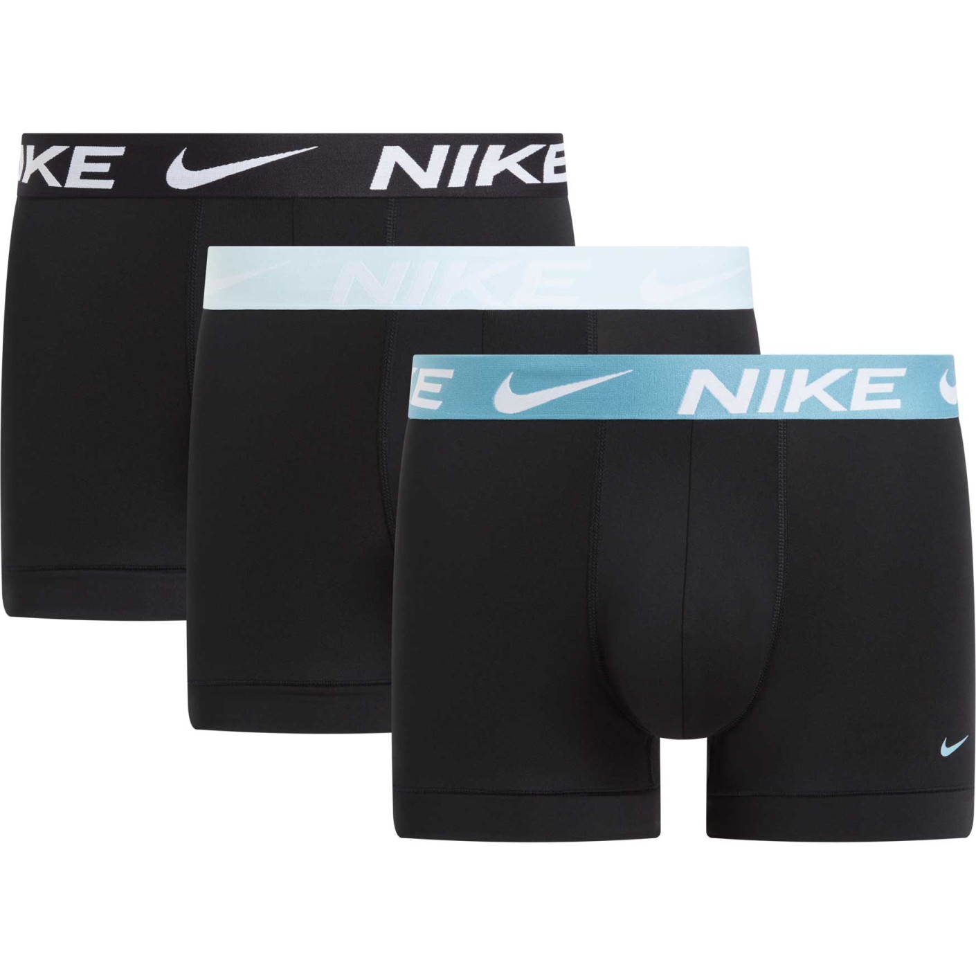 Nike Dri-FIT Ultra Stretch Boxer Shorts Micro 3-Pack Black Light Blue Light Grey