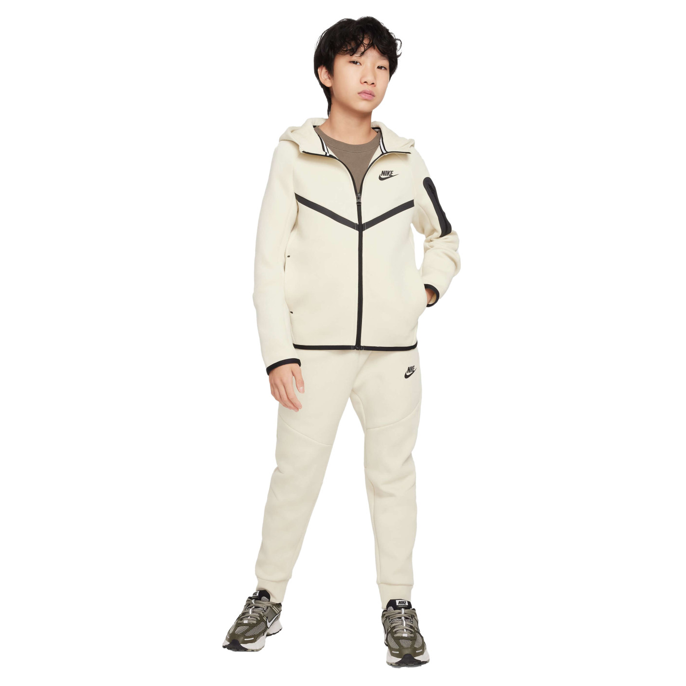 Nike Tech Fleece Sportswear Trainingspak Kids Gebroken Wit Zwart