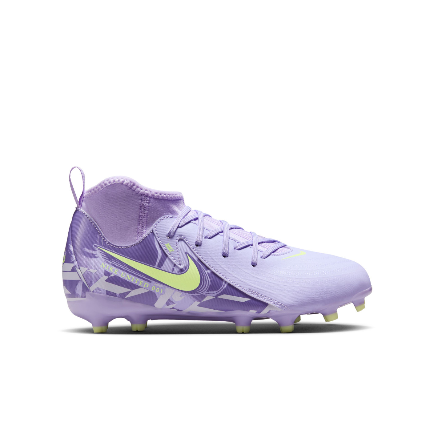 Nike Phantom Luna Academy II Gras Football Boots (FG) Kids Light Purple Light Yellow