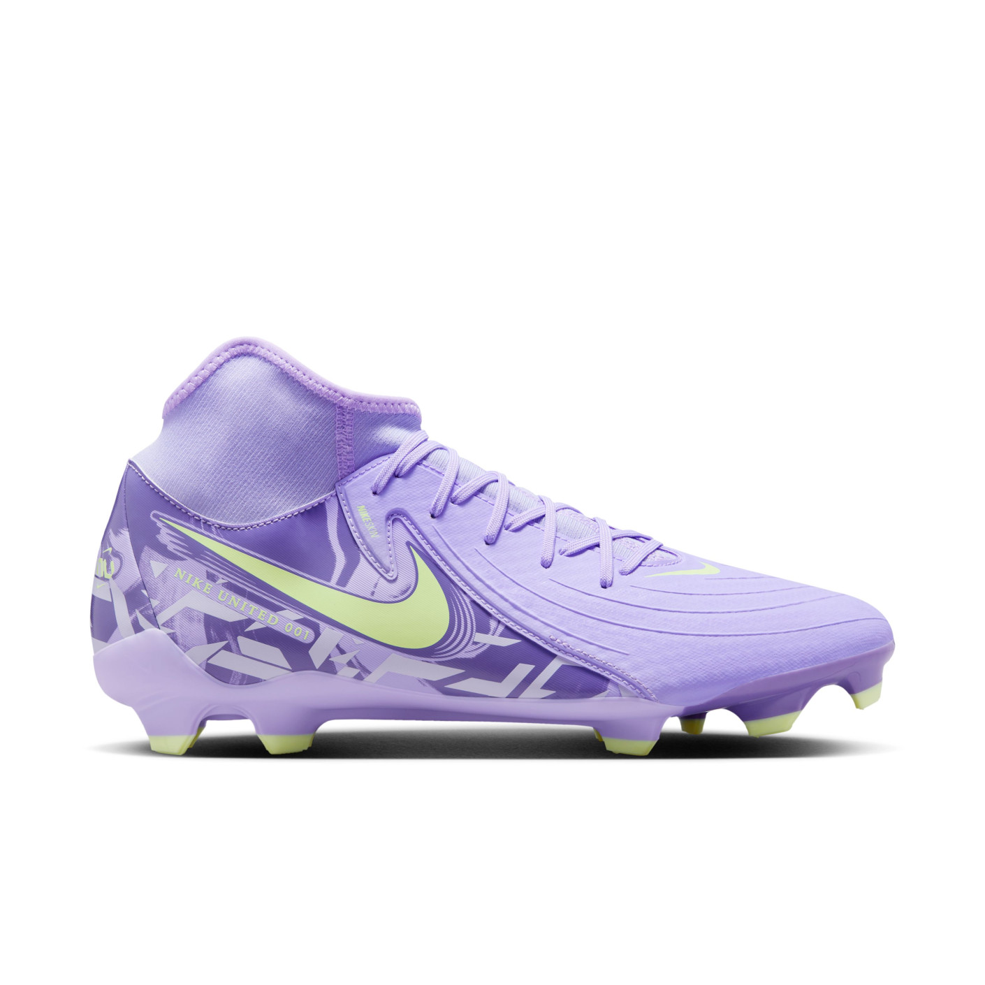 Nike Phantom Luna Academy II Gras / Kunstgras Voetbalschoenen (MG) Lichtpaars Lichtgeel