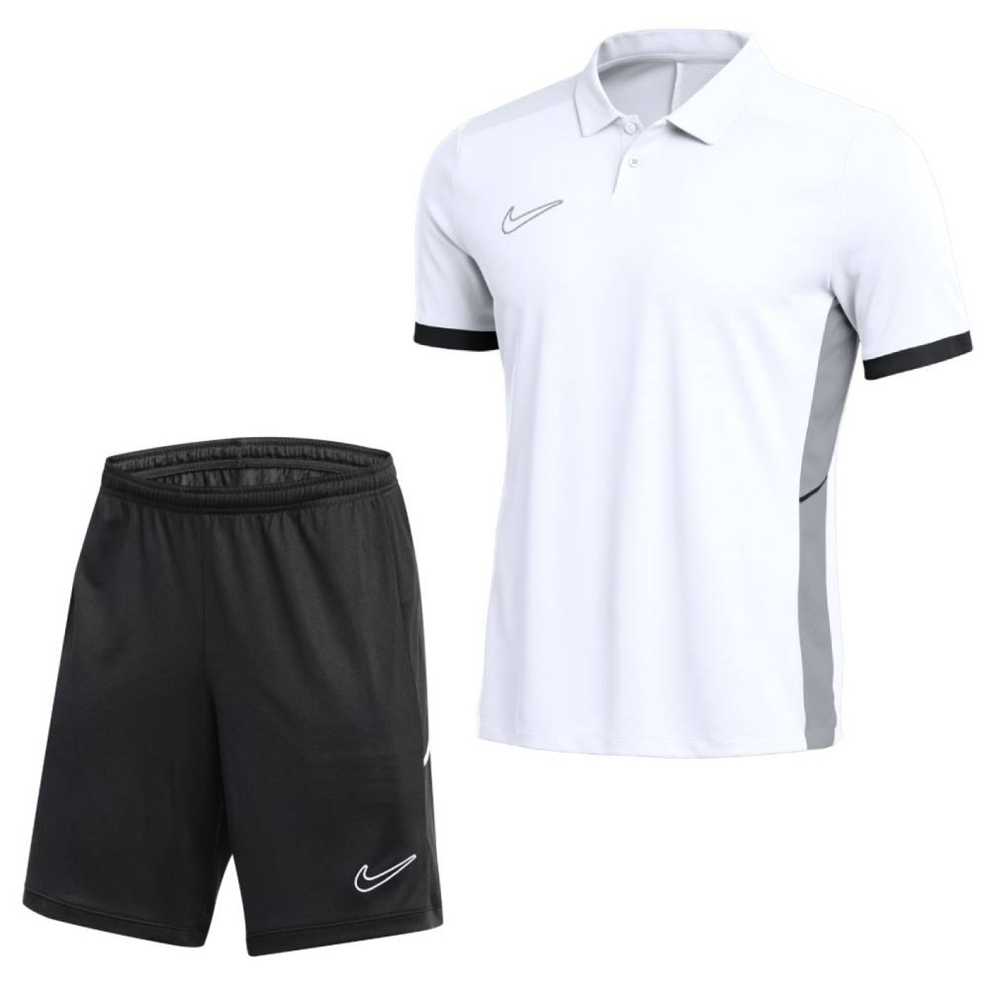 Nike Academy 25 Polo Training Set White Black Grey