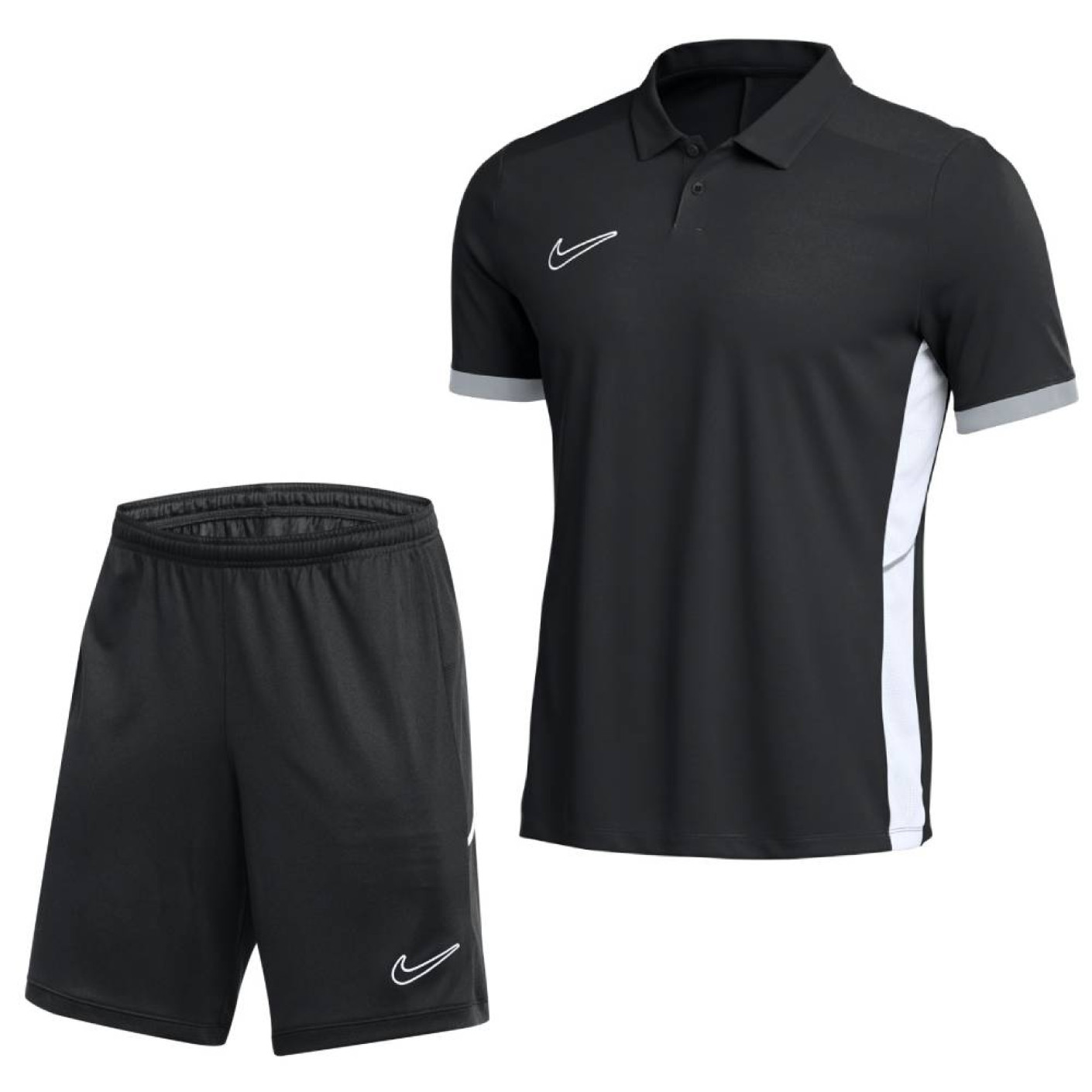 Nike Academy 25 Polo Training Set Black Grey White