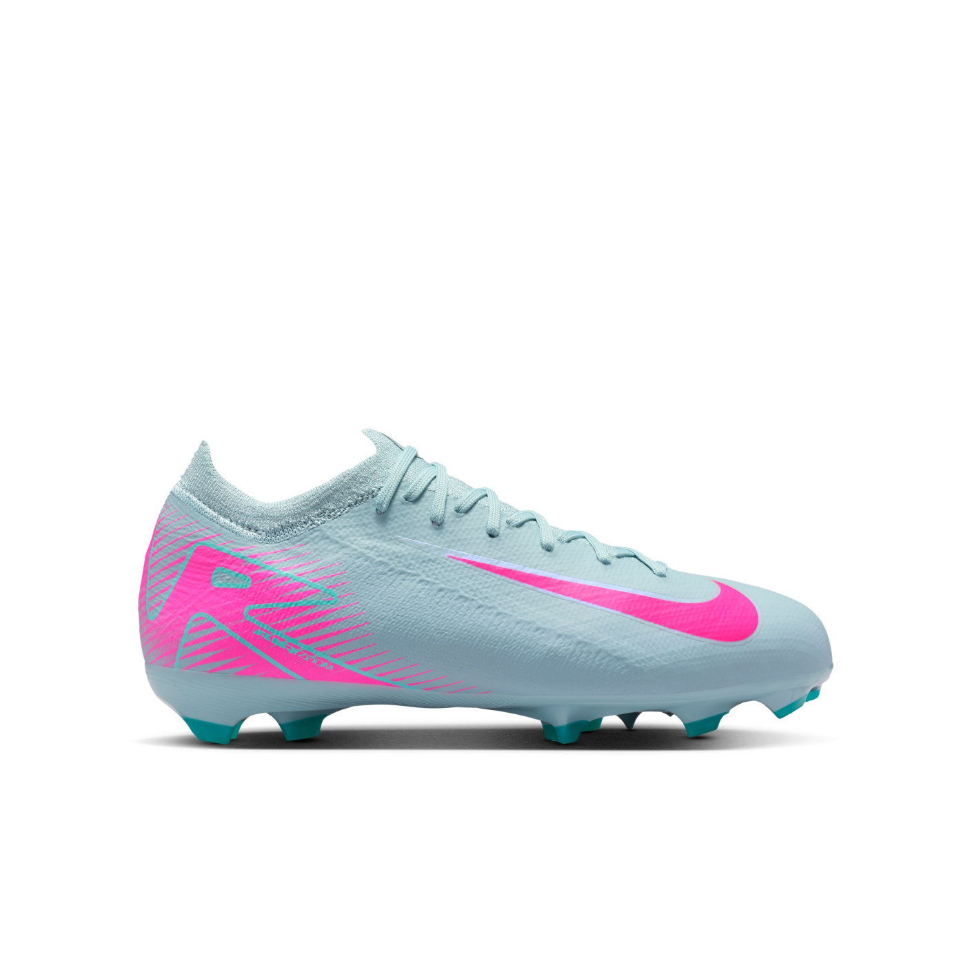 Nike Zoom Mercurial Vapor Pro 16 Gras Voetbalschoenen (FG) Kids Lichtblauw Felroze
