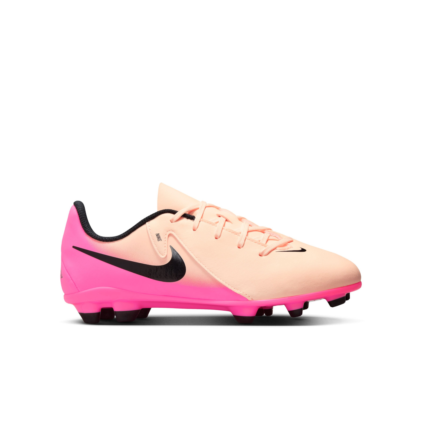 Nike Phantom GX Club II Gras / Kunstgras Voetbalschoenen (MG) Kids Zalmroze Felroze Zwart