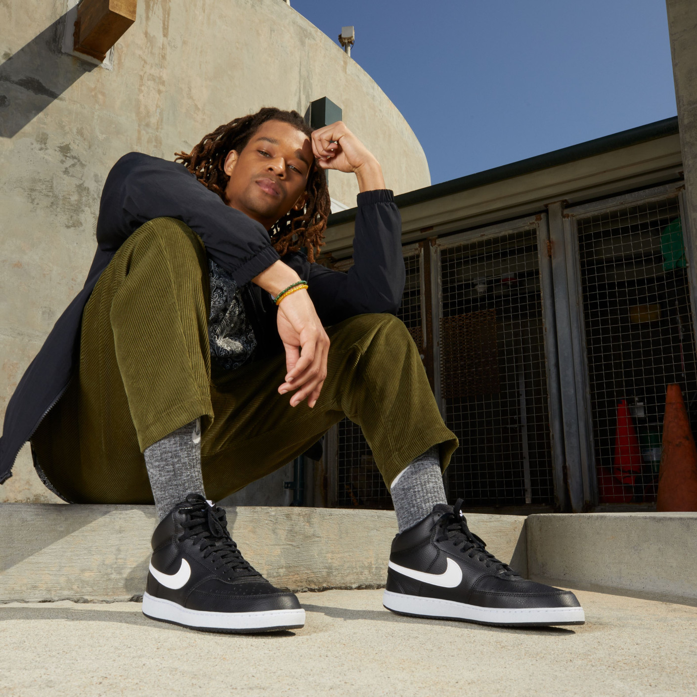 Nike Court Vision Mid Next Nature Sneakers Zwart Wit - KNVBshop.nl