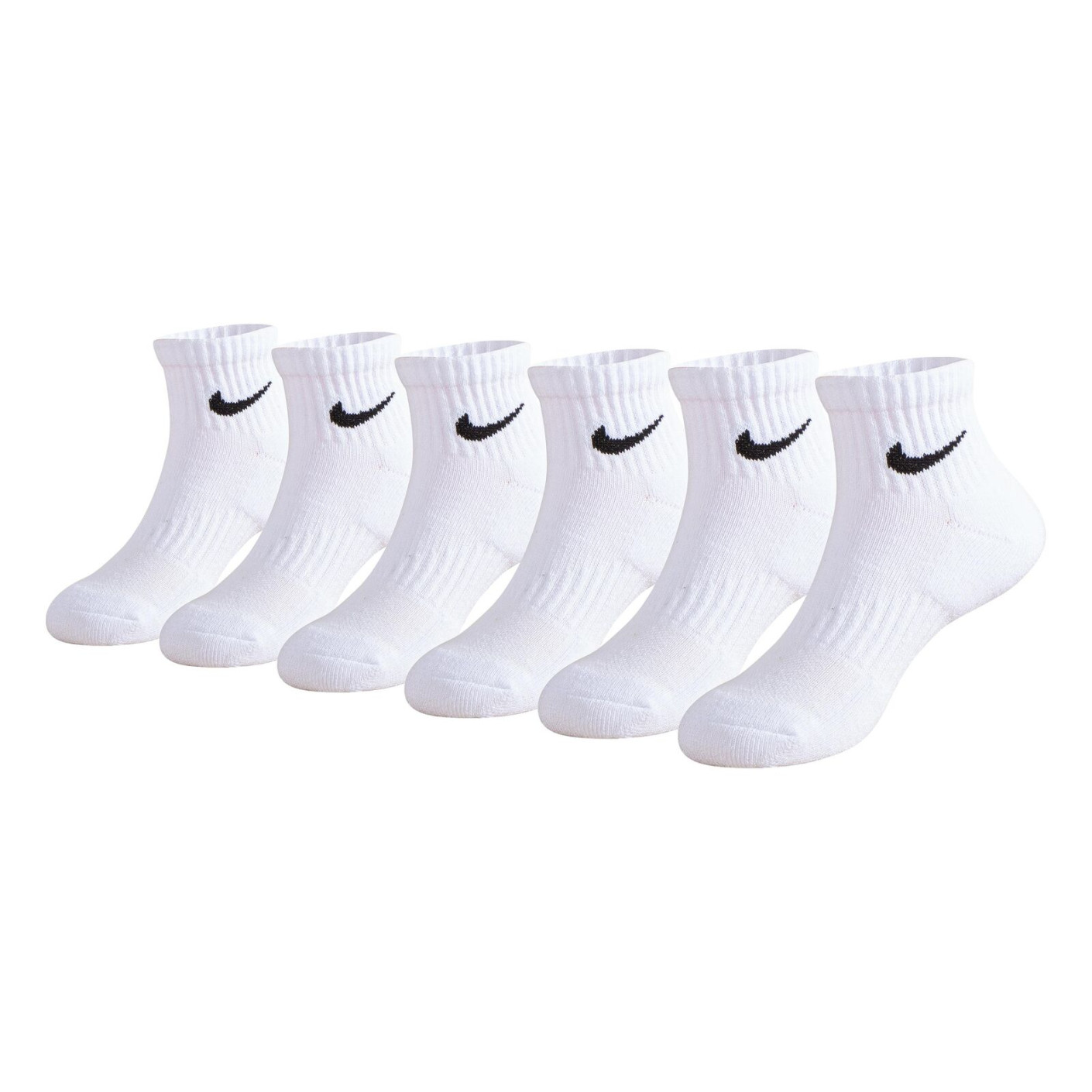 Nike Performance Dri-Fit Basics Quarter Sokken 6-Pack Kleuters Wit Zwart