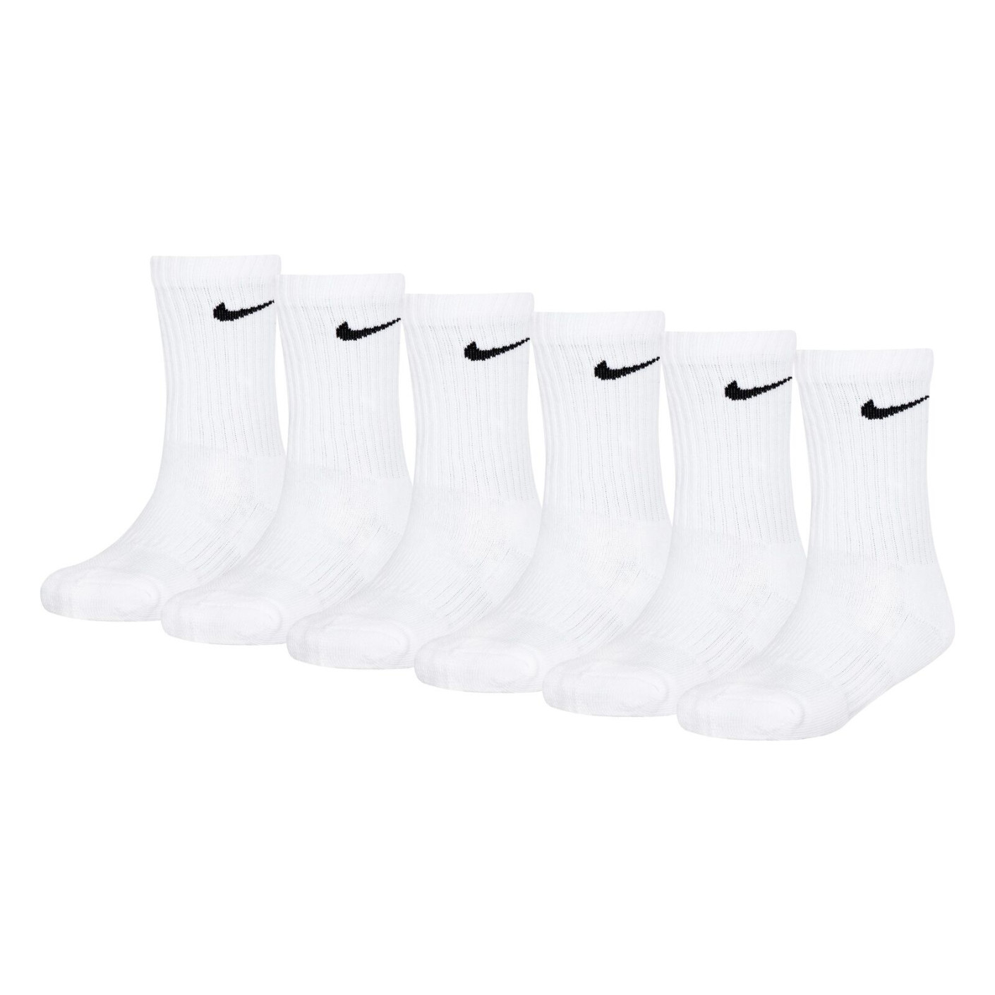 Nike Performance Dri-Fit Basics Crew Sokken 6-Pack Kleuters Wit Zwart