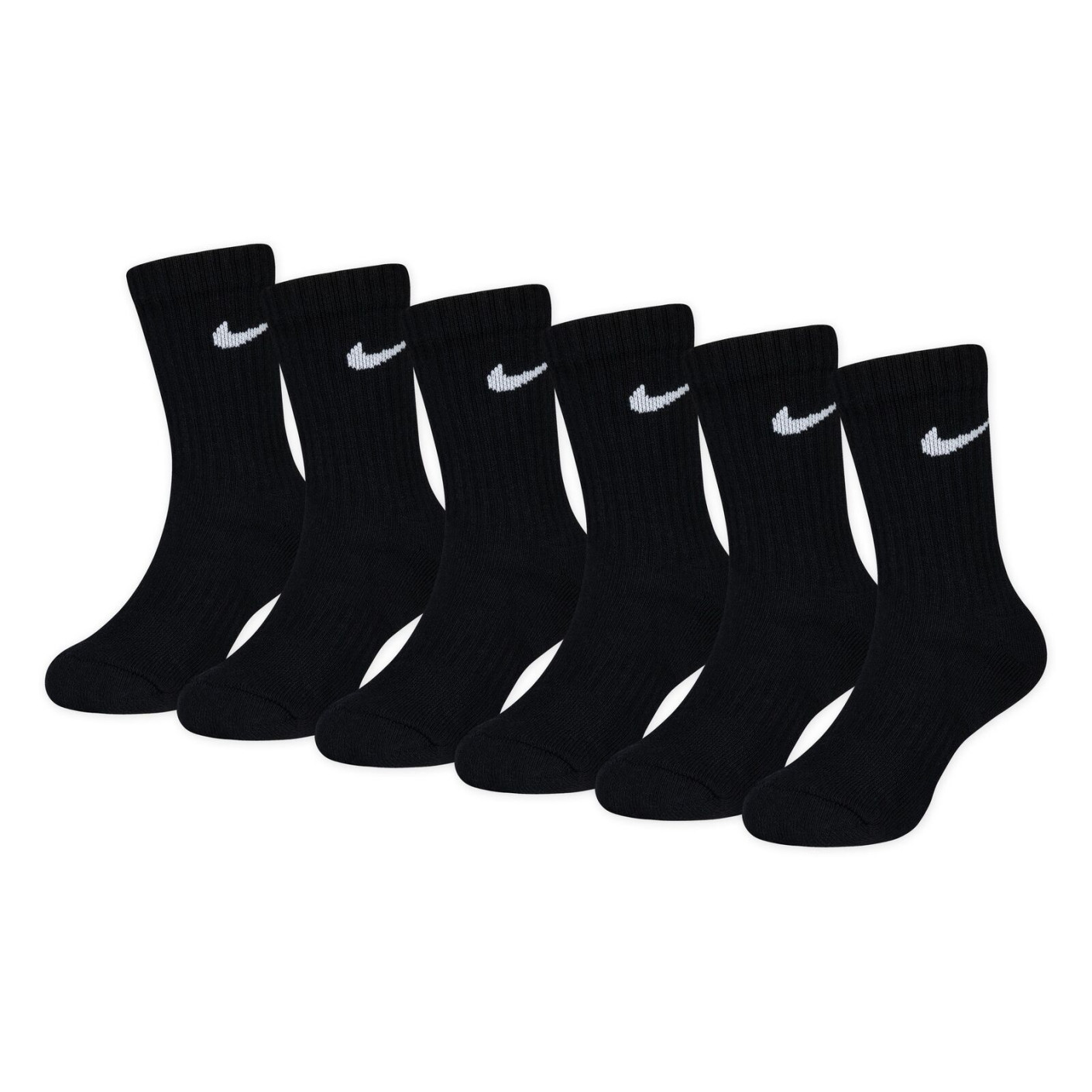 Nike Performance Dri-Fit Basics Crew Sokken 6-Pack Kleuters Zwart Wit